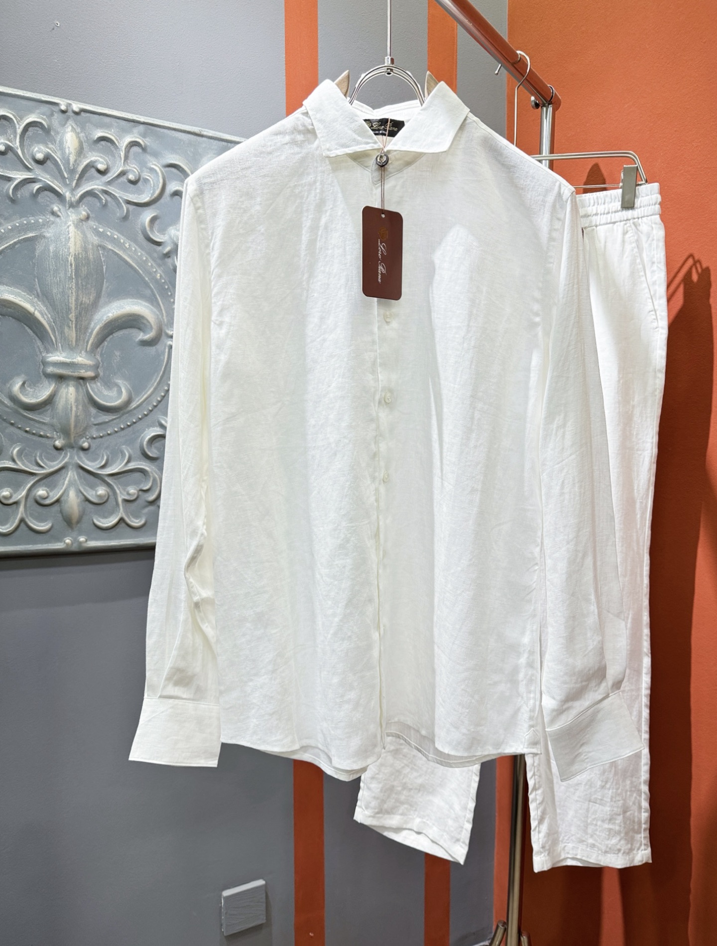 衬衫，Loro Piana诺悠翩雅 2025春夏专柜同款亚麻套装，100%亚麻面料，亚麻衬衫就足够腔调，