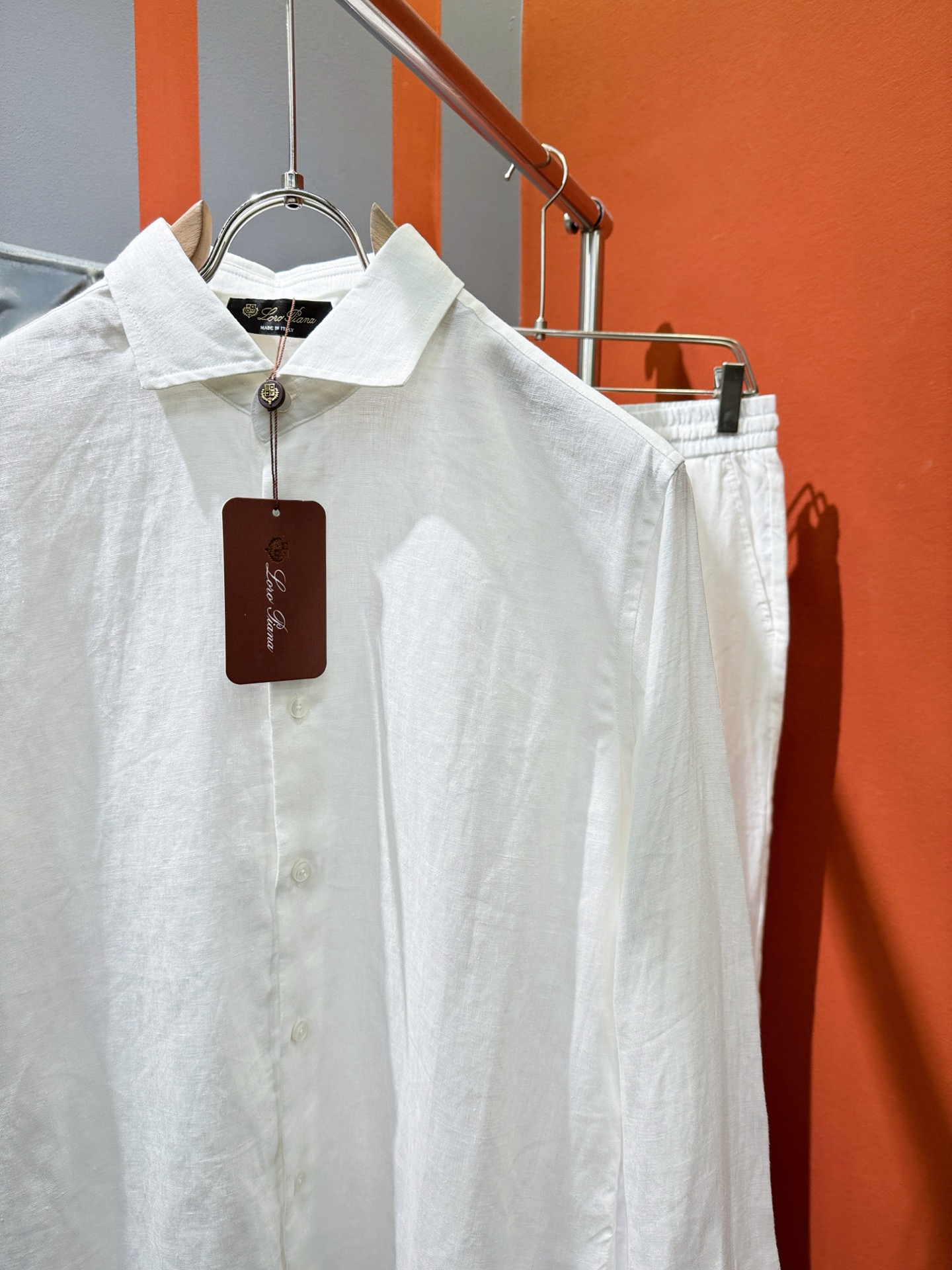 衬衫，Loro Piana诺悠翩雅 2025春夏专柜同款亚麻套装，100%亚麻面料，亚麻衬衫就足够腔调，