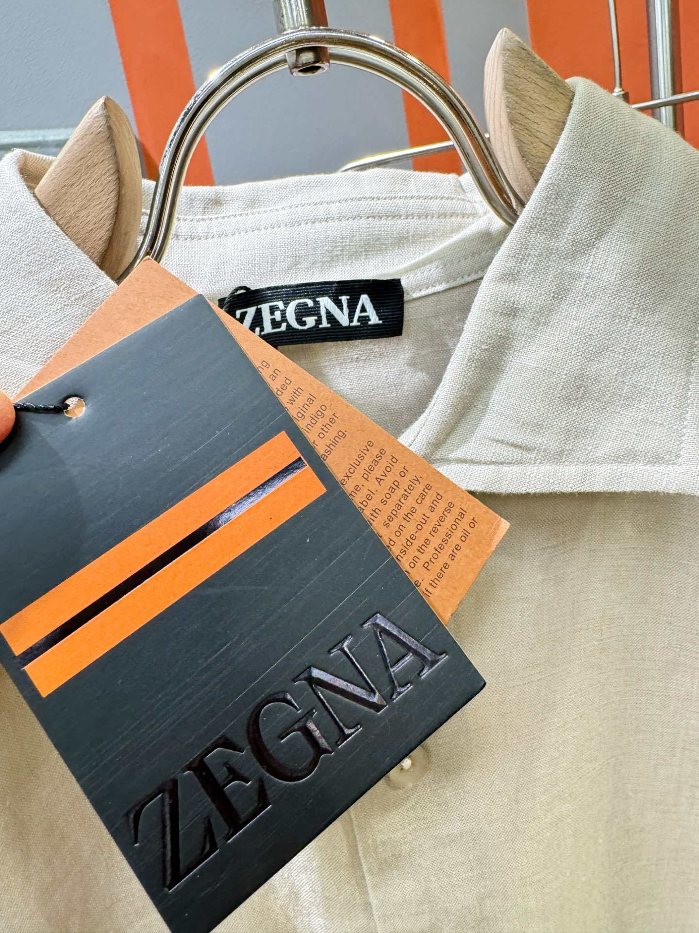 衬衫，Ermenegildo Zeg*a杰*亚 2025春夏专柜同款亚麻套装，100%亚麻面料，亚麻衬衫