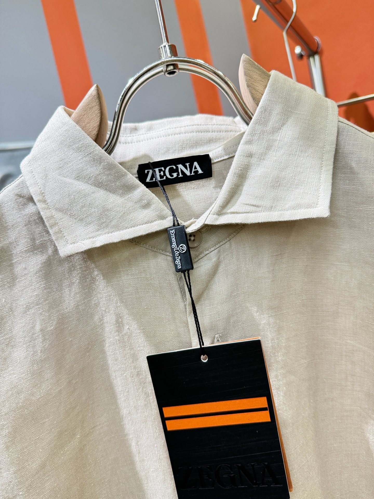 衬衫，Ermenegildo Zeg*a杰*亚 2025春夏专柜同款亚麻套装，100%亚麻面料，亚麻衬衫