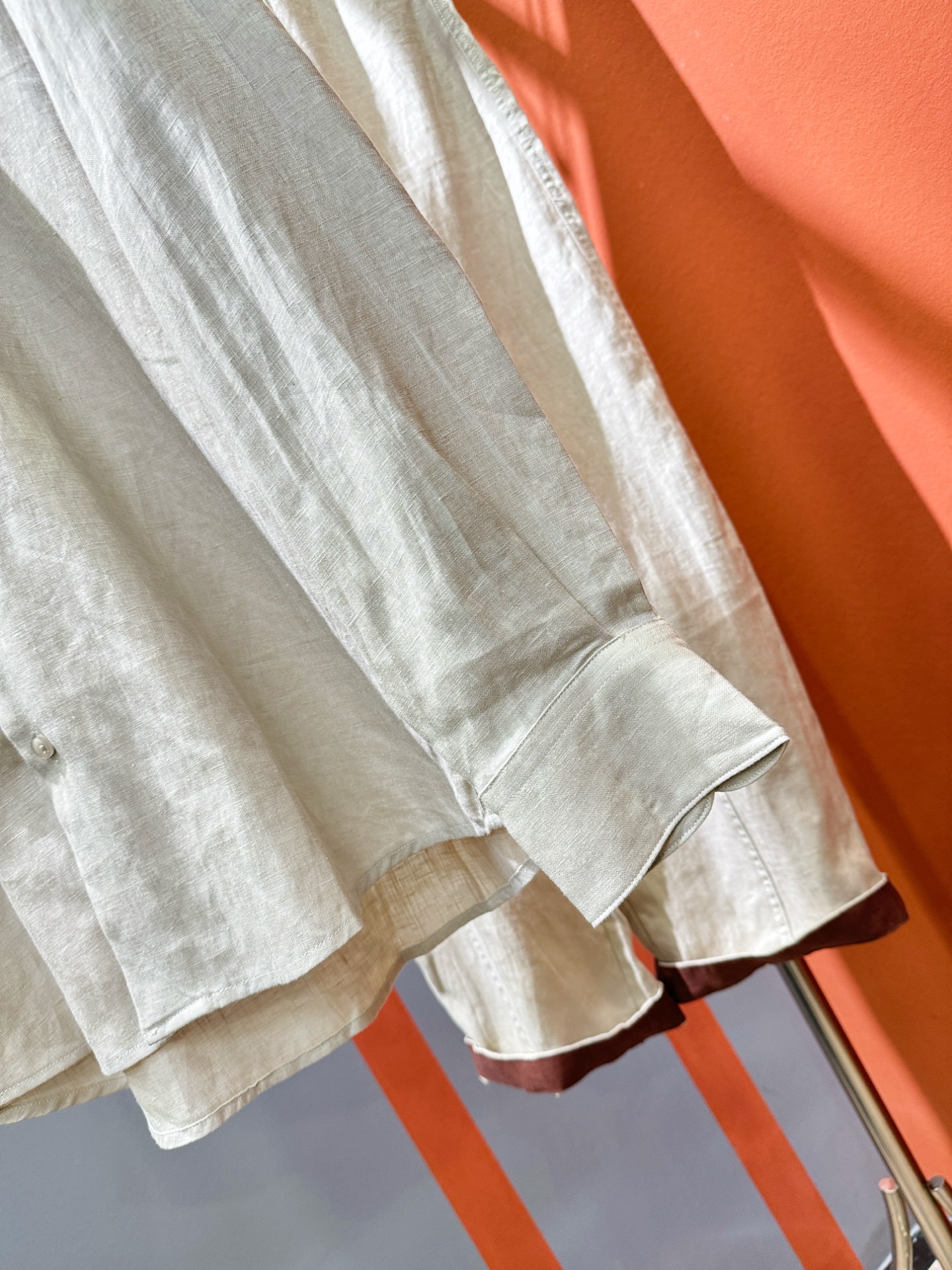 衬衫，Ermenegildo Zeg*a杰*亚 2025春夏专柜同款亚麻套装，100%亚麻面料，亚麻衬衫