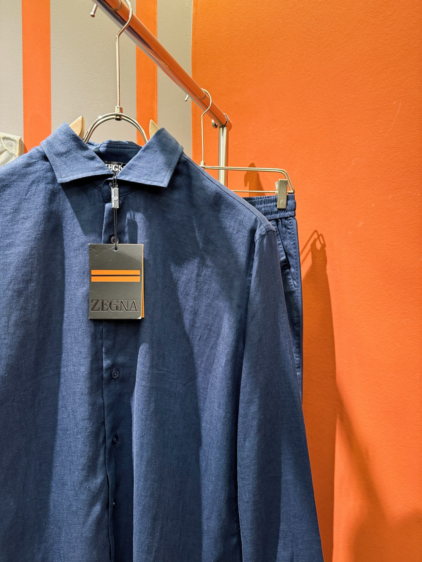 衬衫Ermenegildo Zeg*a杰*亚 2025春夏专柜同款亚麻套装，100%亚麻面料，亚麻衬衫就