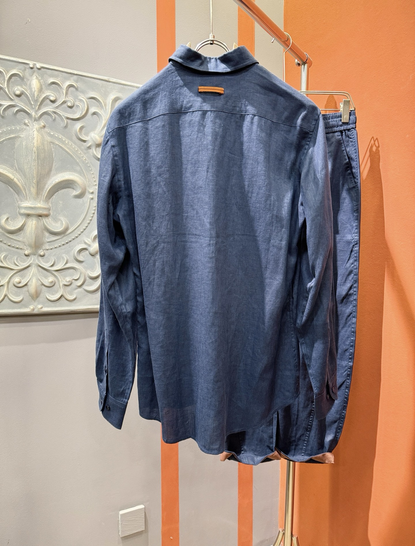 衬衫Ermenegildo Zeg*a杰*亚 2025春夏专柜同款亚麻套装，100%亚麻面料，亚麻衬衫就