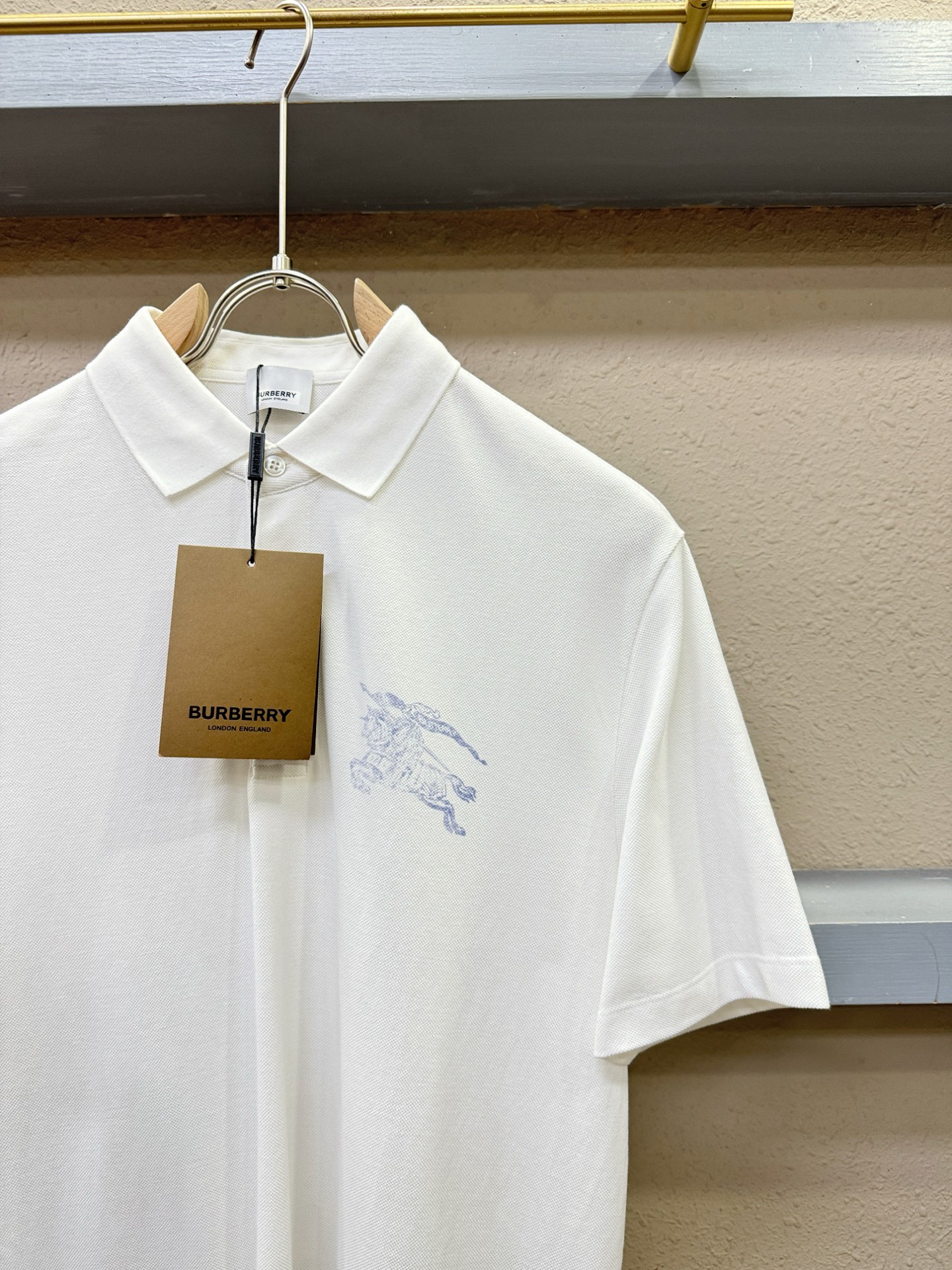 BURBERRY巴宝莉 2025官方春夏新款 专柜同步上市 男士翻领短袖POLO衫，高端主线系列，进口珠