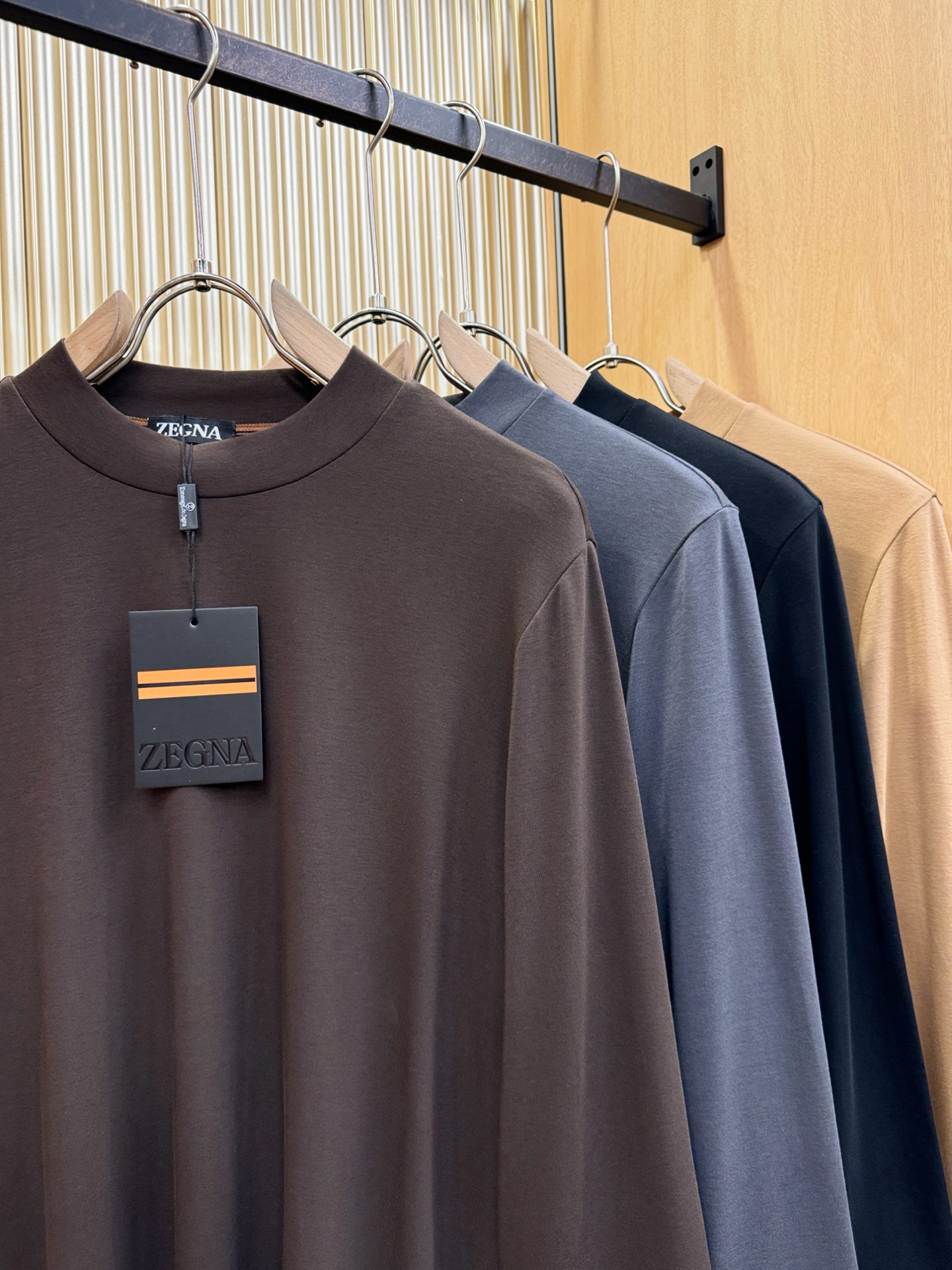 (最大可穿230斤) Ermenegildo Zeg*a杰*亚 2025ss秋冬新品 长袖T恤，经典Lo