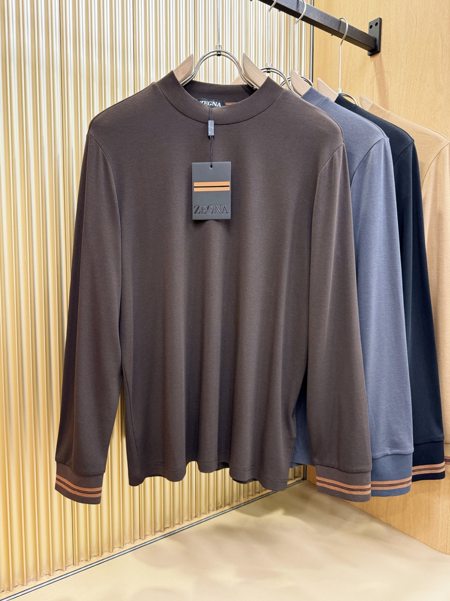 (最大可穿230斤) Ermenegildo Zeg*a杰*亚 2025ss秋冬新品 长袖T恤，经典Lo