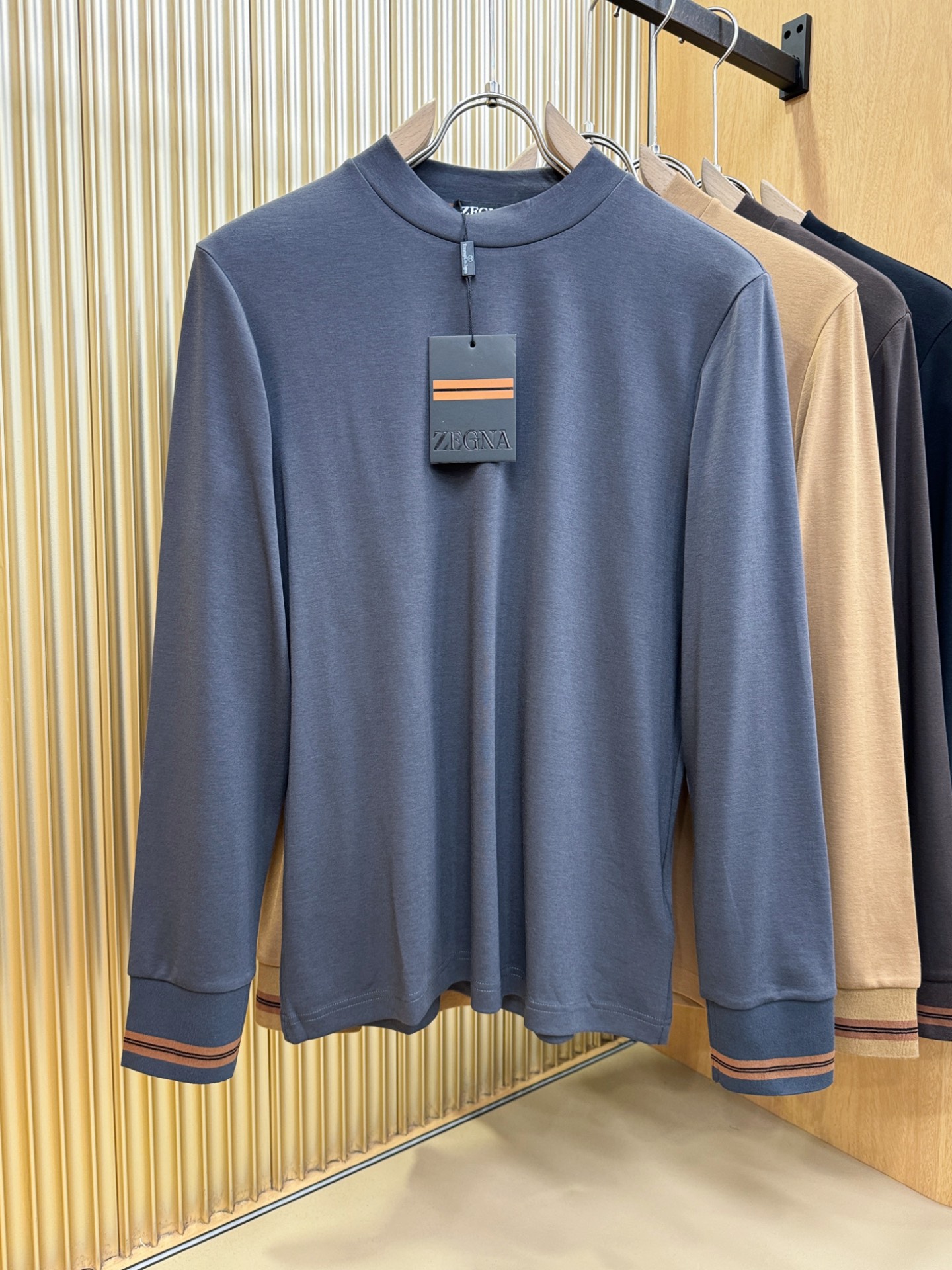 (最大可穿230斤) Ermenegildo Zeg*a杰*亚 2025ss秋冬新品 长袖T恤，经典Lo