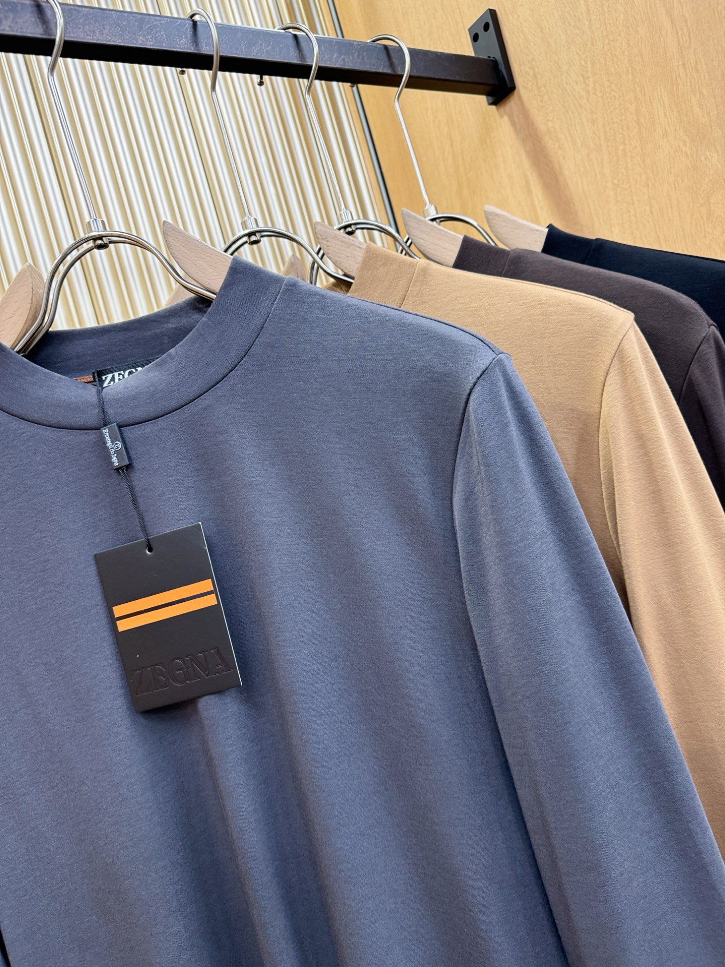 (最大可穿230斤) Ermenegildo Zeg*a杰*亚 2025ss秋冬新品 长袖T恤，经典Lo