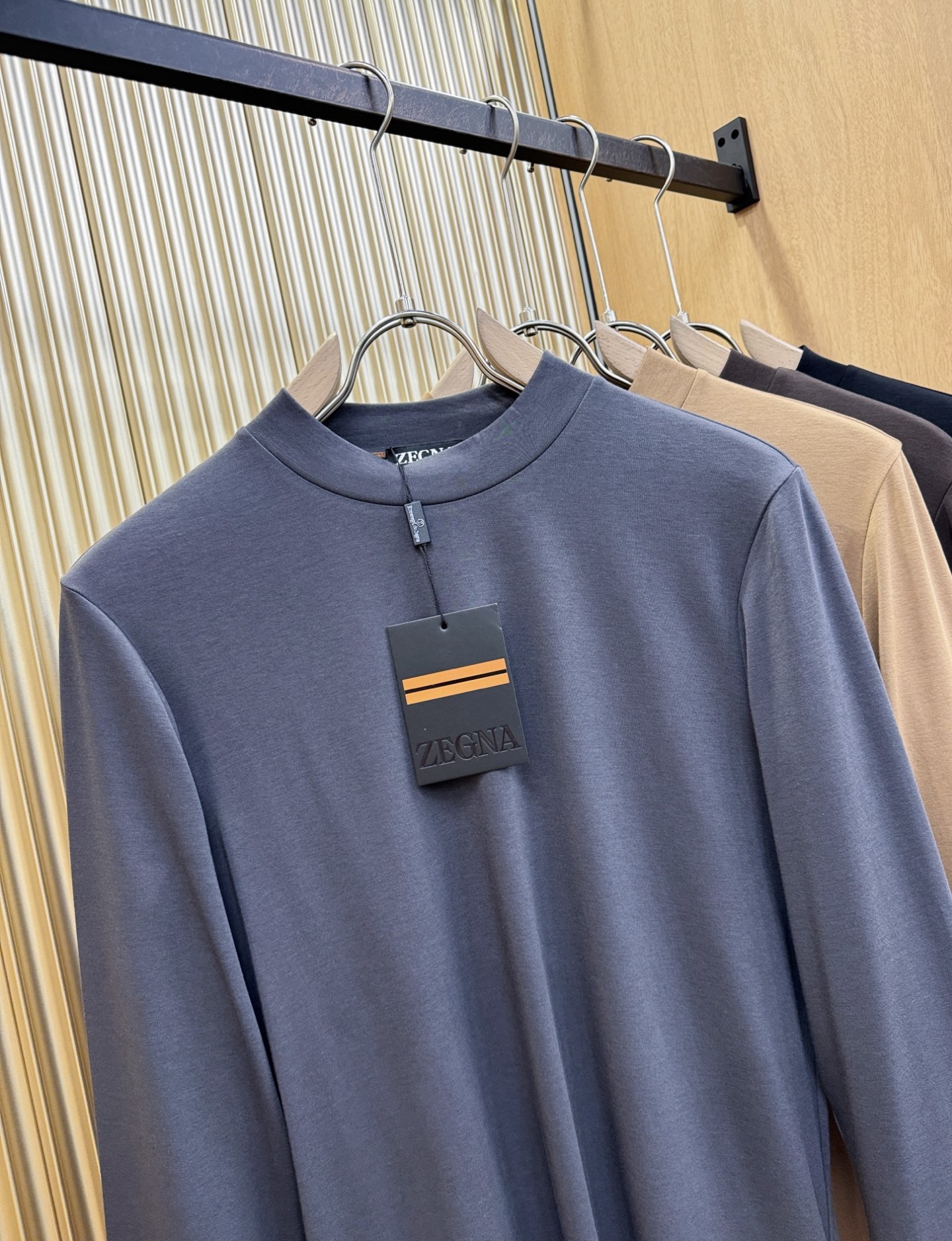 (最大可穿230斤) Ermenegildo Zeg*a杰*亚 2025ss秋冬新品 长袖T恤，经典Lo