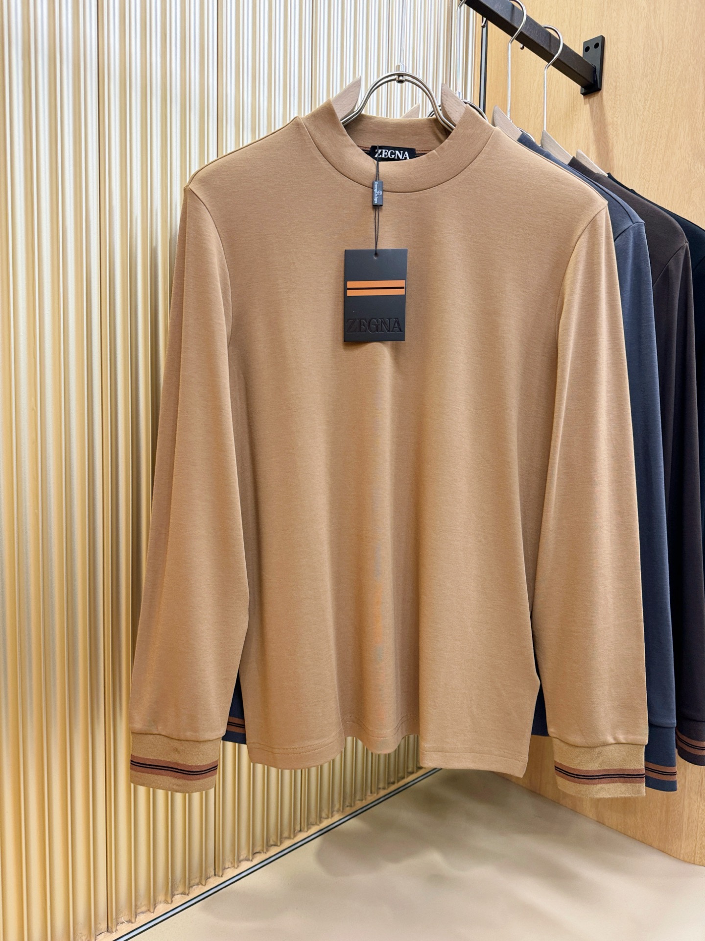 (最大可穿230斤) Ermenegildo Zeg*a杰*亚 2025ss秋冬新品 长袖T恤，经典Lo