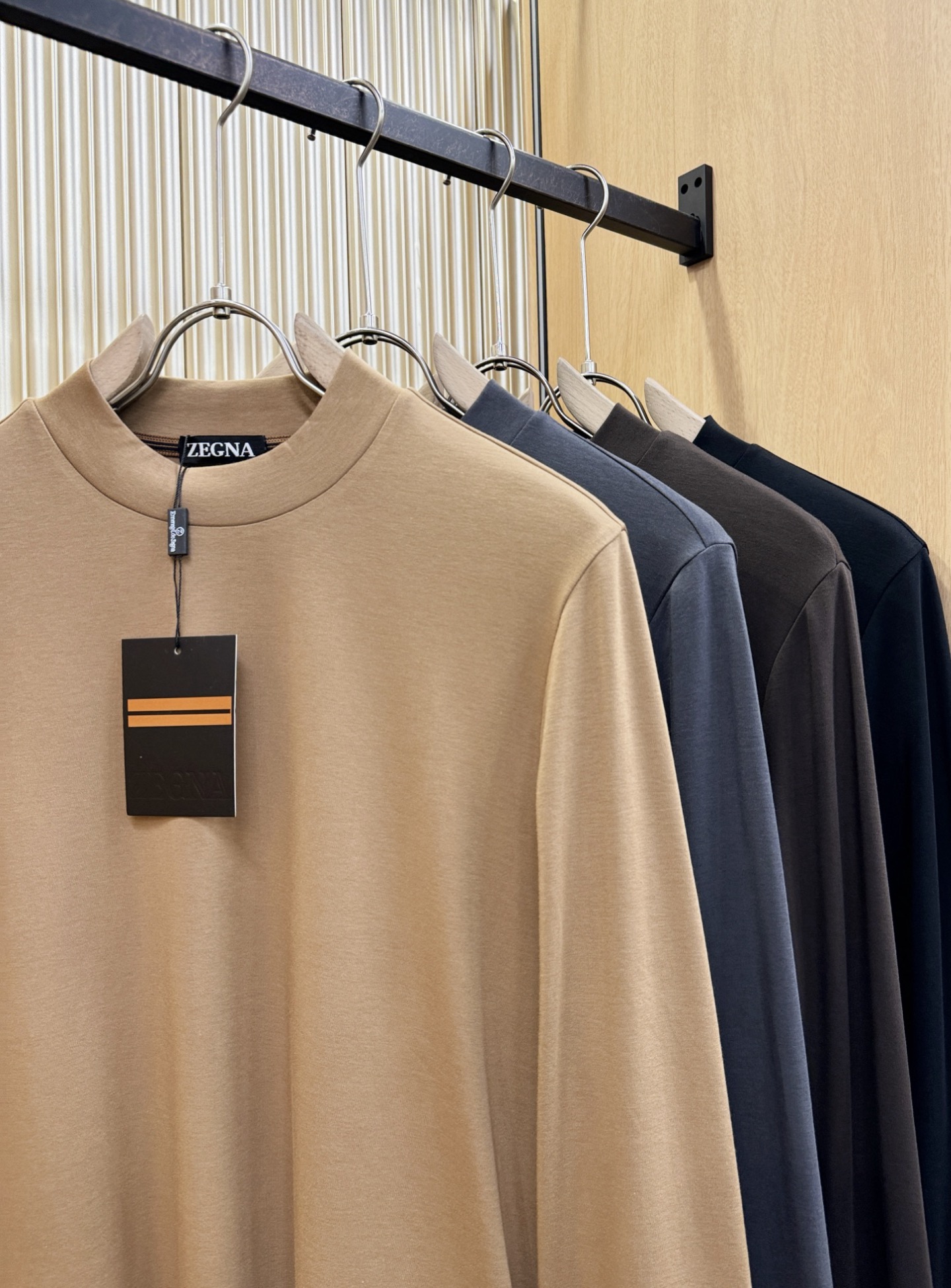 (最大可穿230斤) Ermenegildo Zeg*a杰*亚 2025ss秋冬新品 长袖T恤，经典Lo