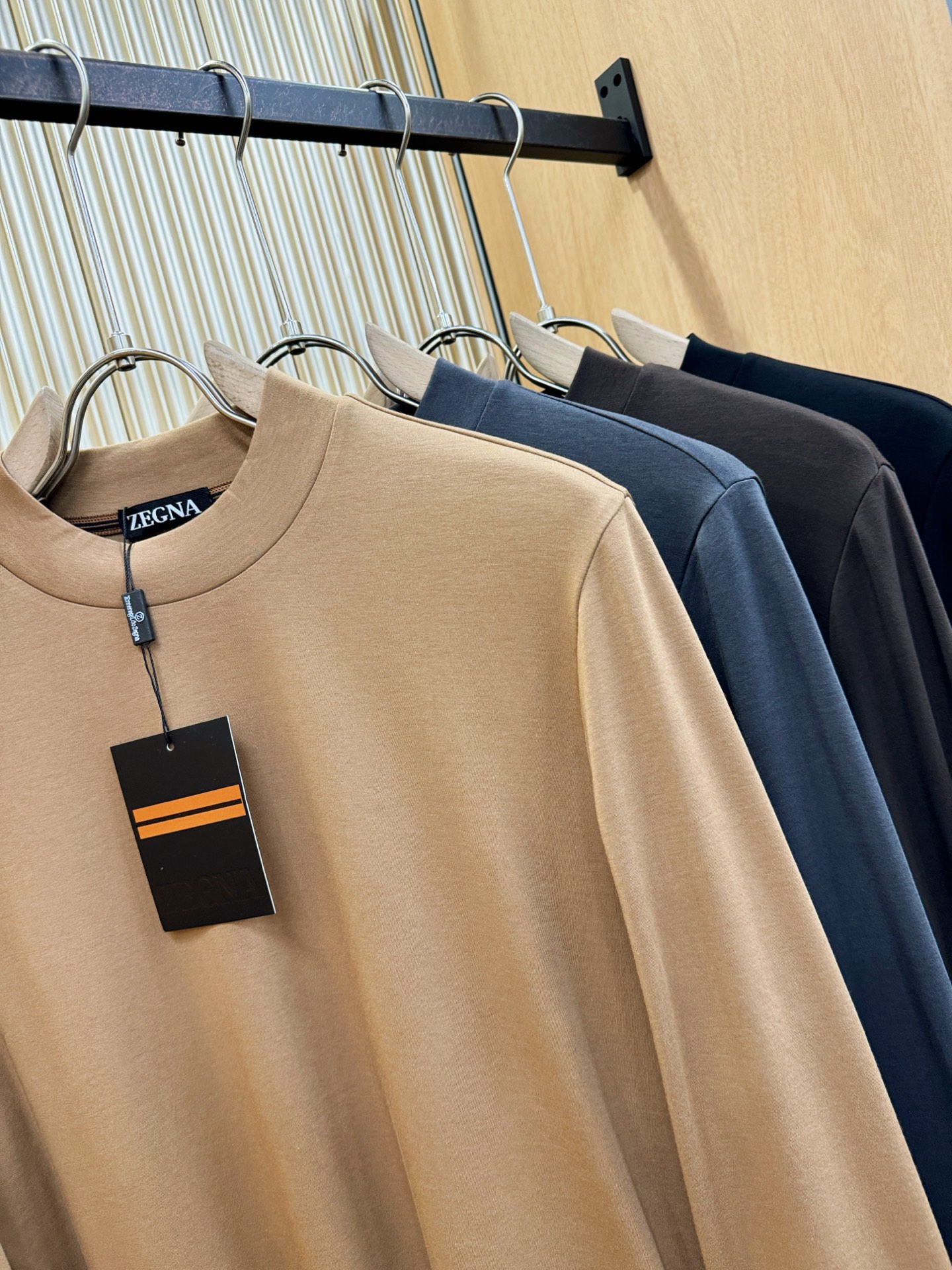 (最大可穿230斤) Ermenegildo Zeg*a杰*亚 2025ss秋冬新品 长袖T恤，经典Lo