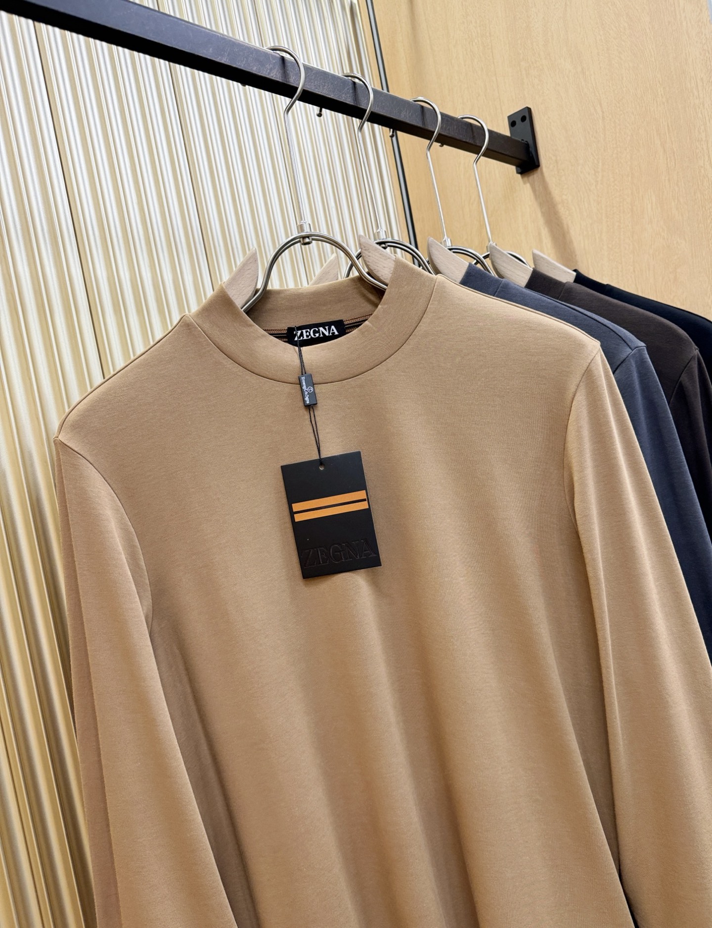 (最大可穿230斤) Ermenegildo Zeg*a杰*亚 2025ss秋冬新品 长袖T恤，经典Lo