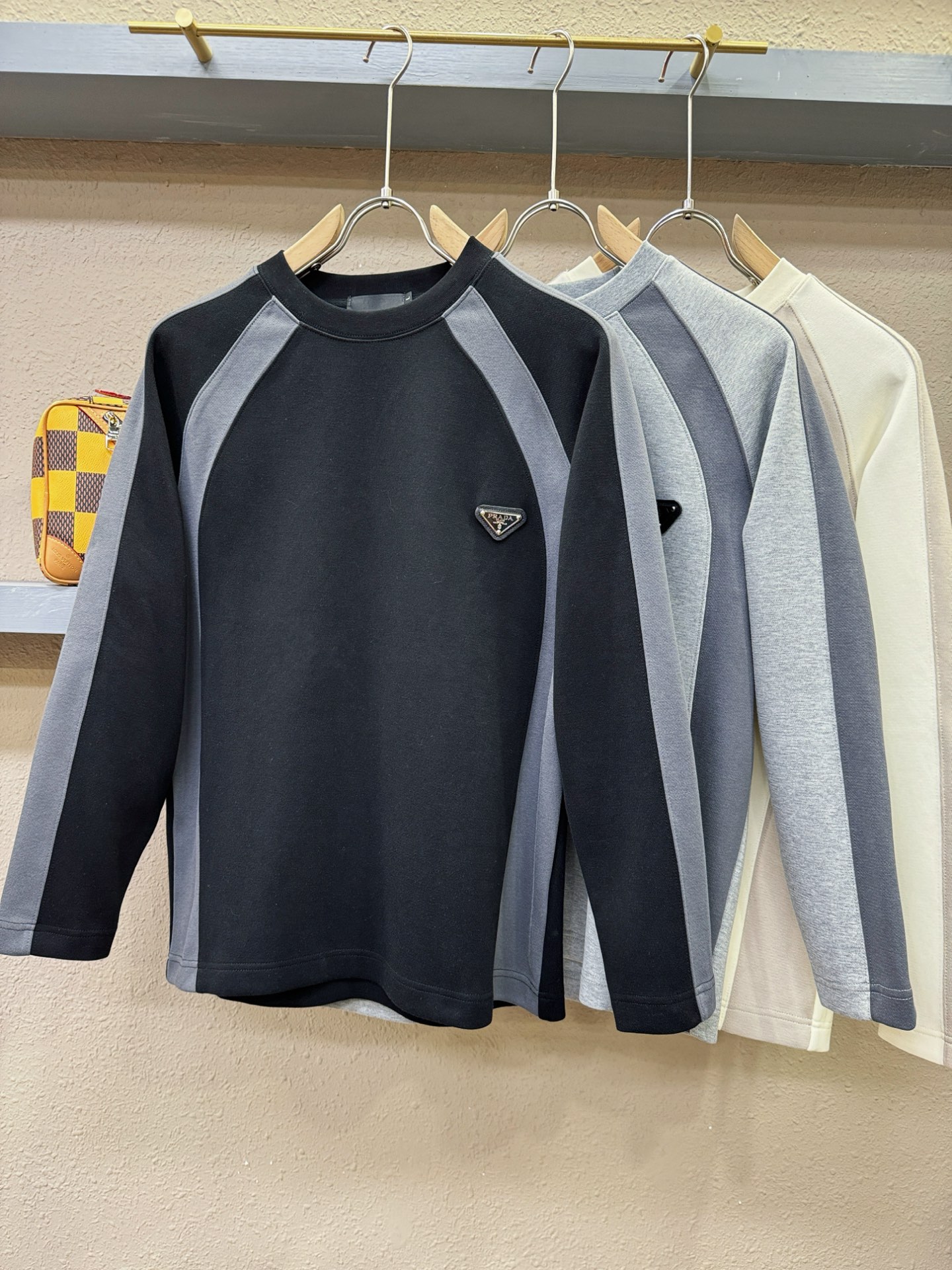 Prada Men's Black & Grey Long Sleeve Logo T-Shirt 3 i1758107313461 5337 0 8