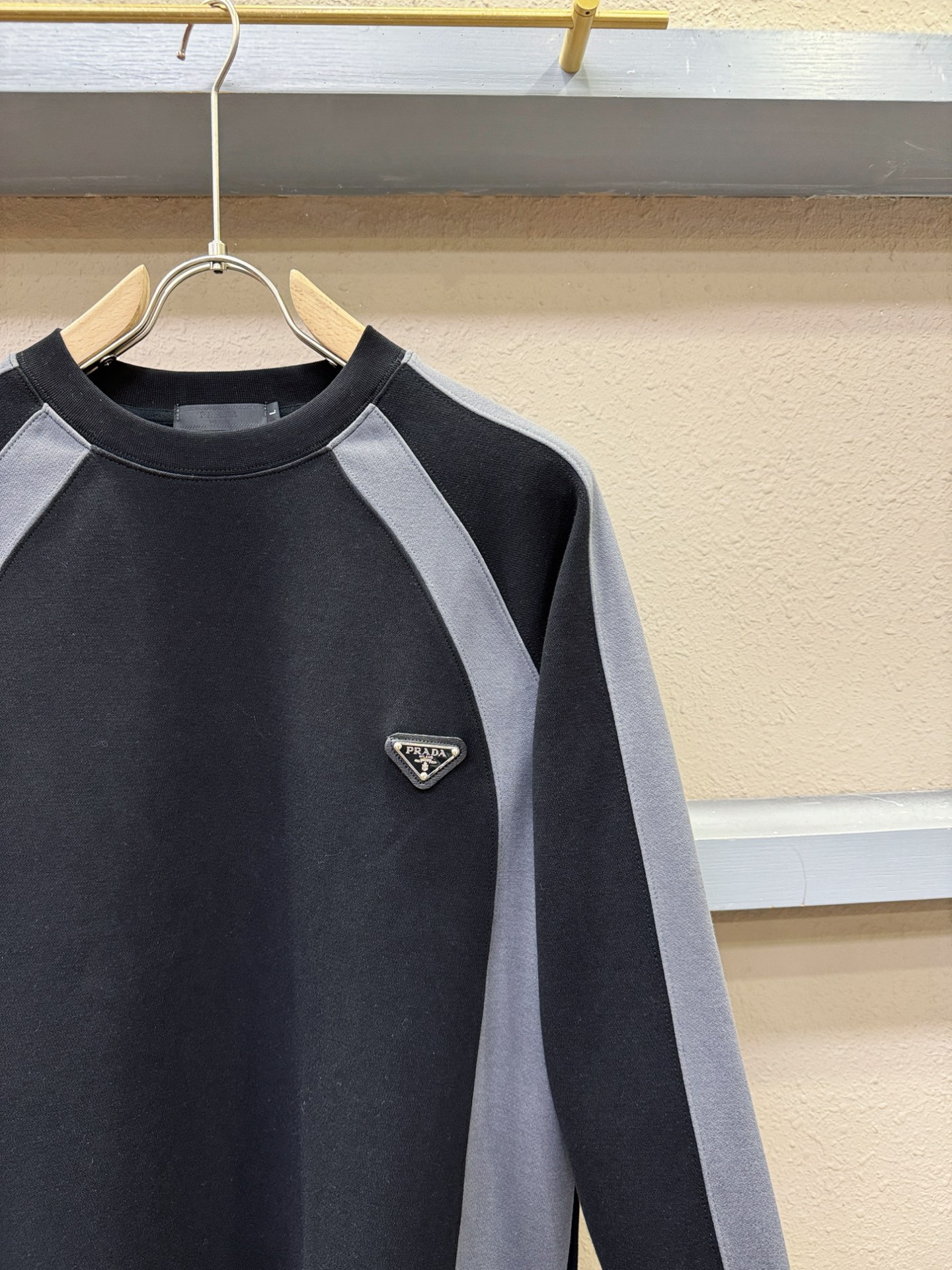 Prada Men's Black & Grey Long Sleeve Logo T-Shirt 6 i1758107313477 7241 0 2