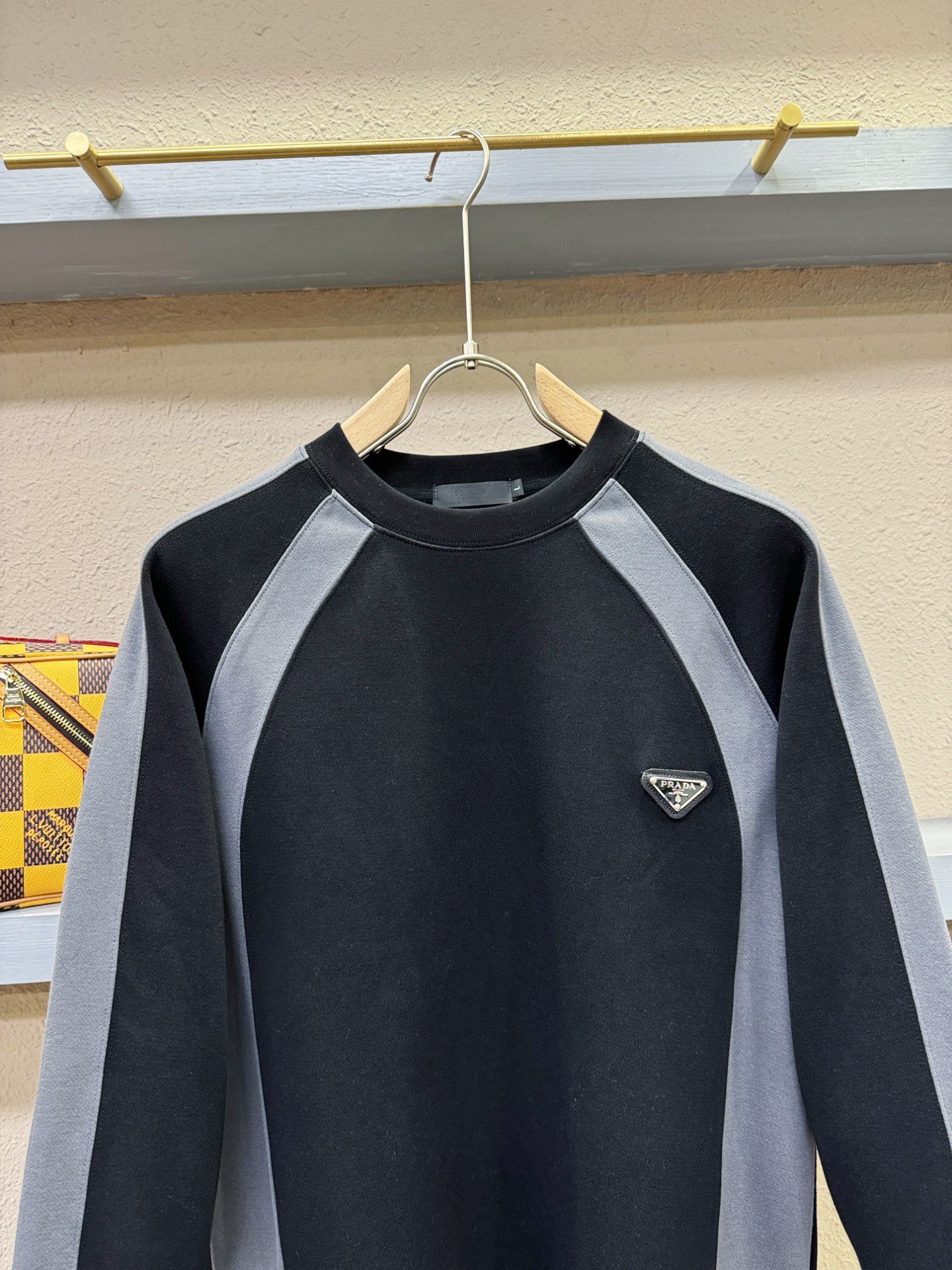 Prada Men's Black & Grey Long Sleeve Logo T-Shirt 5 i1758107318286 5227 0 1