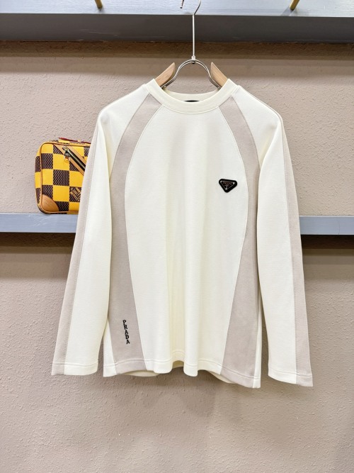 Prada Men's Long Sleeve Crewneck T-Shirt with Logo Design - Stylish & Versatile 1 Prada Men's Long Sleeve Crewneck T-Shirt with Logo Design - Stylish & Versatile