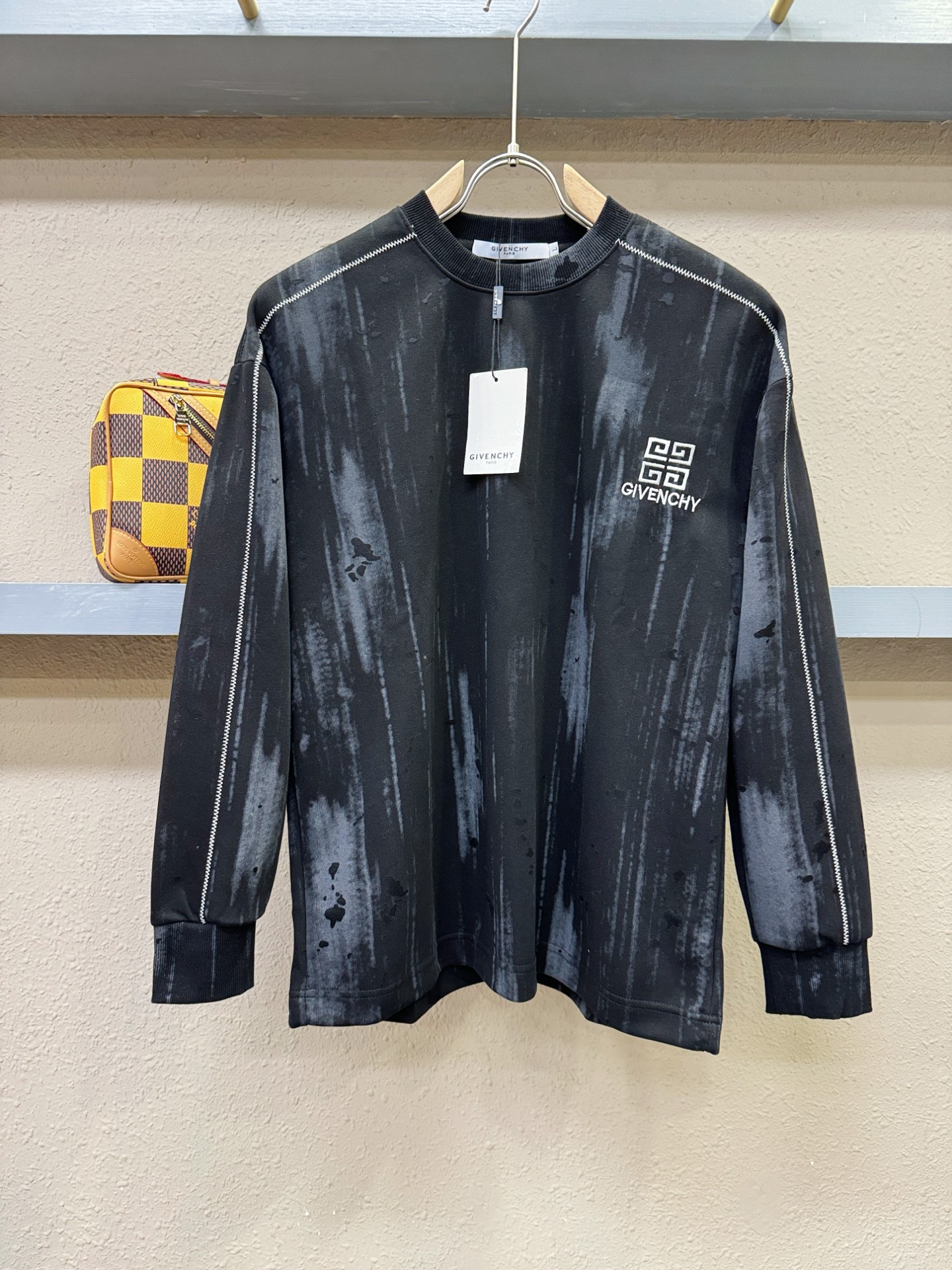 Givenchy Men's Black Logo Long Sleeve Top - Comfortable and Breathable