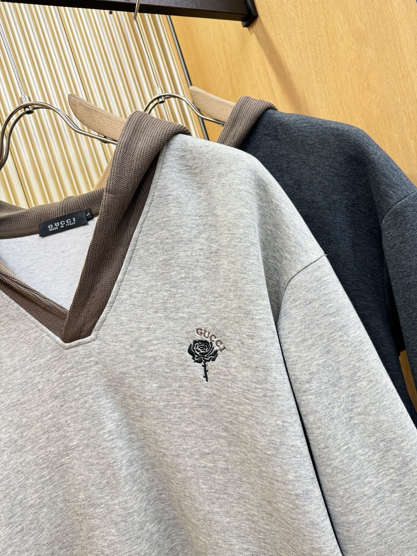 Gucci古奇 2025ss秋冬新品 长袖带帽卫衣，经典Logo设计，百搭款 官网同步发售 定制面料，柔