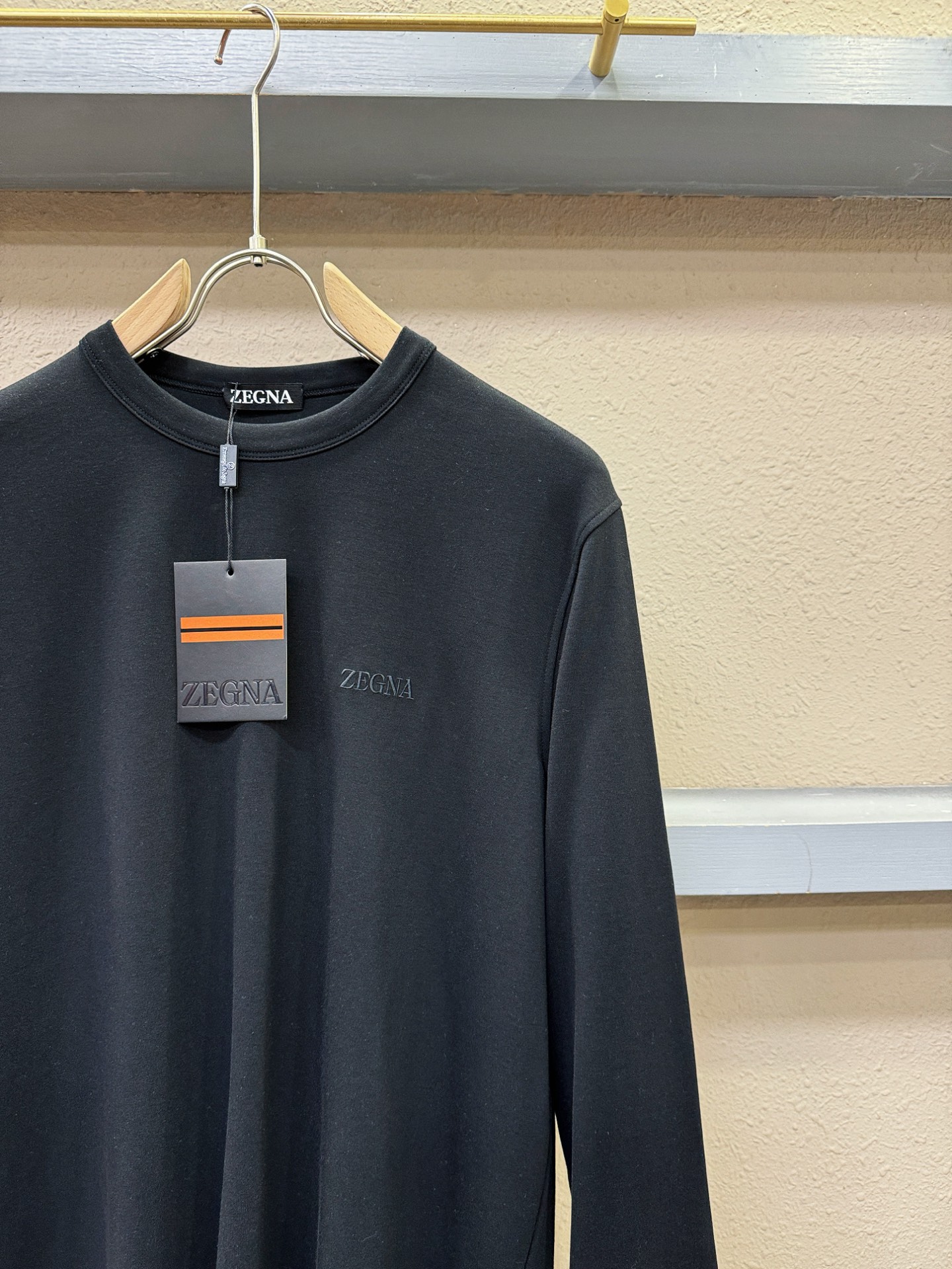 (最大可穿230斤) Ermenegildo Zeg*a杰*亚 2025ss新品 长袖T恤，经典Logo