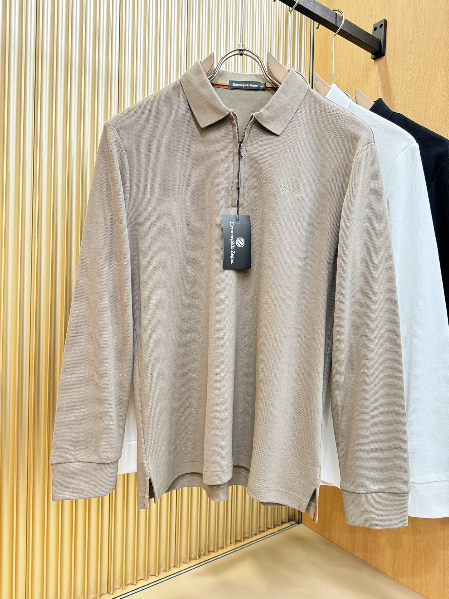 Ermenegildo Zeg*a杰*亚 2025秋冬新品，官网同步 经典大气百搭Polo领长袖T恤，顶