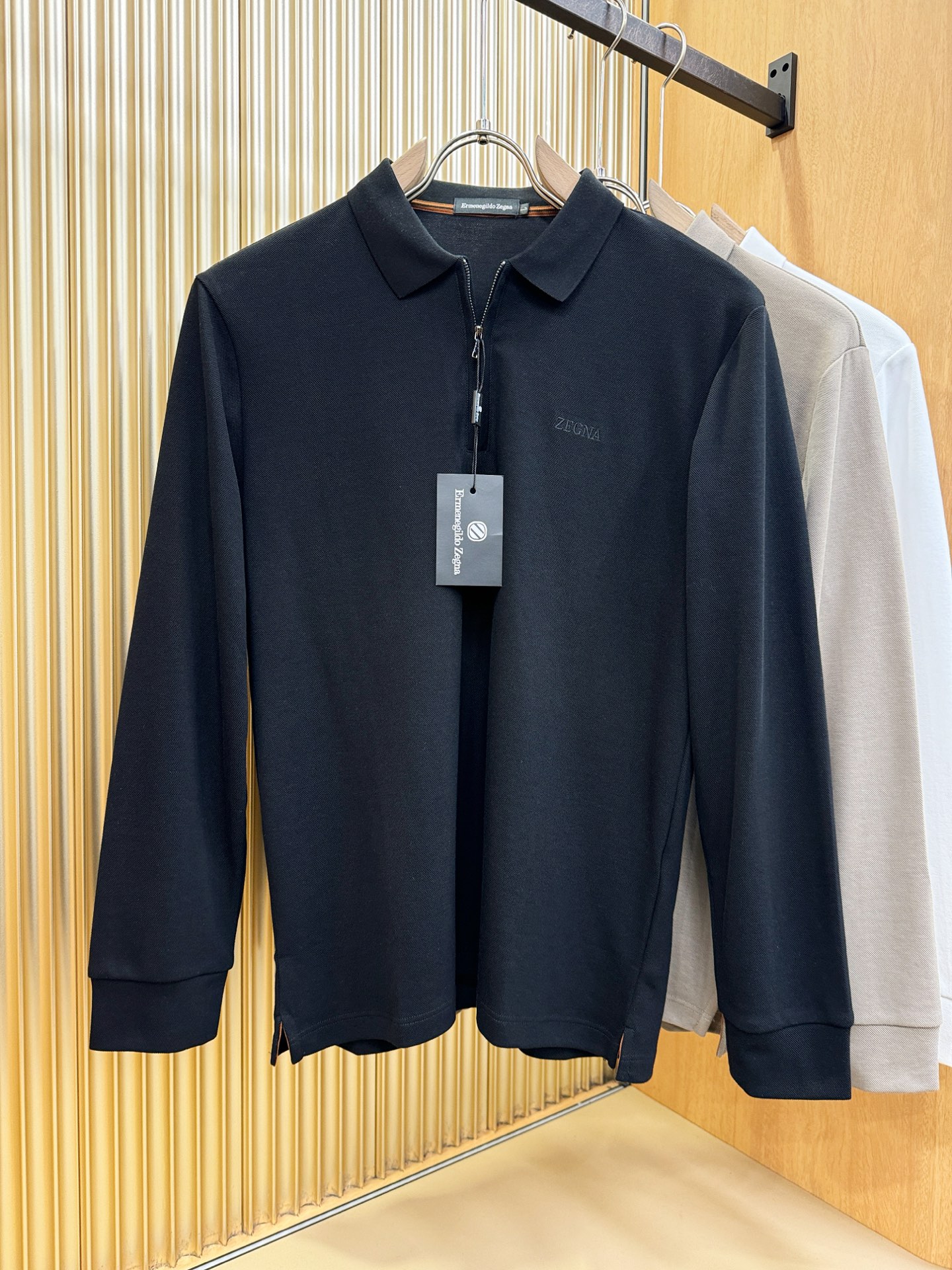 Ermenegildo Zeg*a杰*亚 2025秋冬新品，官网同步 经典大气百搭Polo领长袖T恤，顶