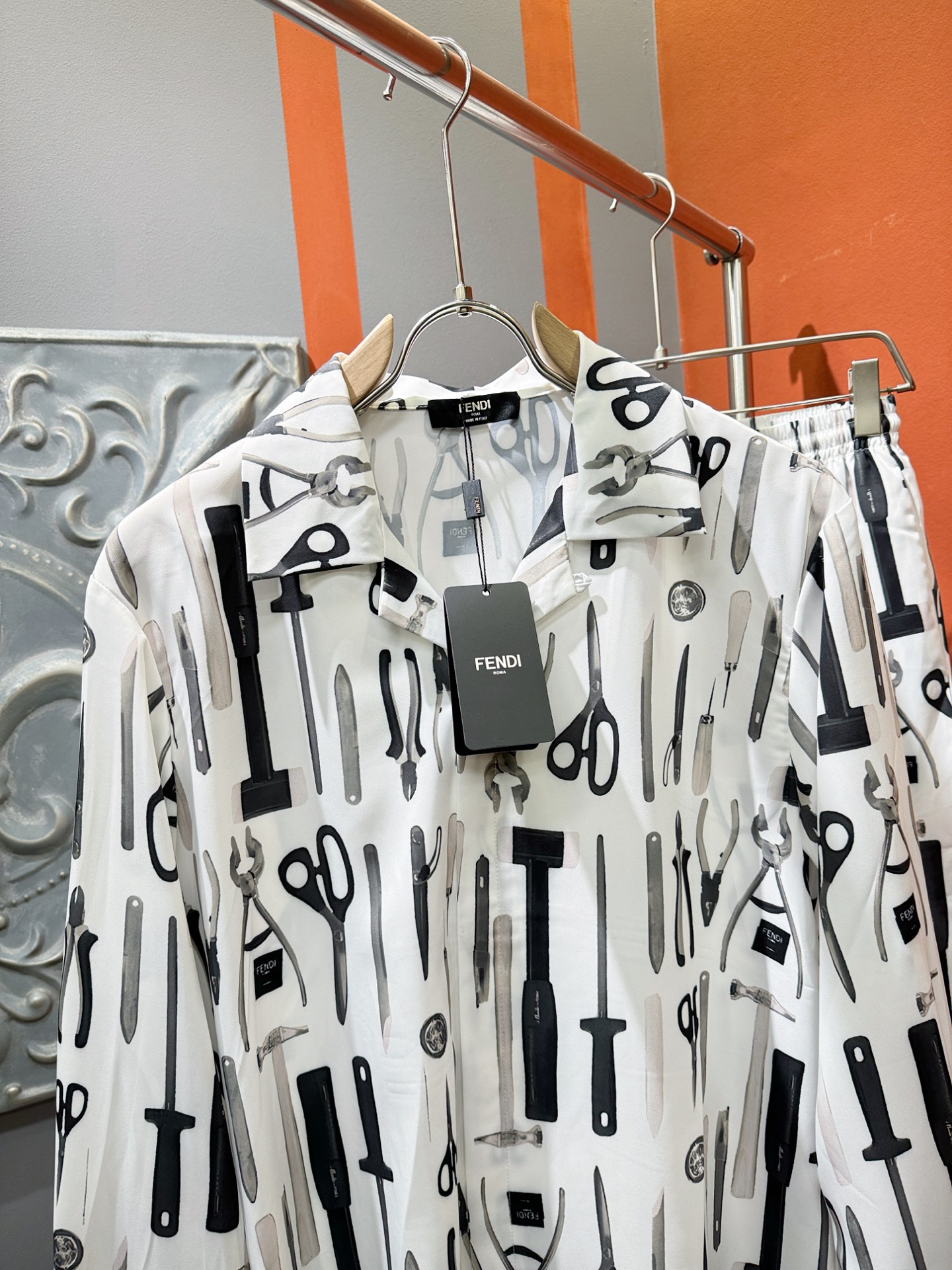 高定款(真丝面料升级 ) FENDI芬迪 最大可穿250斤‼️ 2025新款真丝套装，男女同款家居服套装