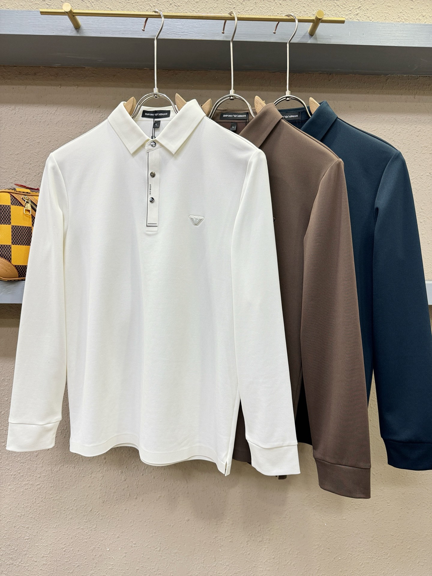 Armani 阿玛尼 2025秋冬新品，官网同步 经典大气百搭Polo领长袖T恤，顶级原版面料，质感细腻