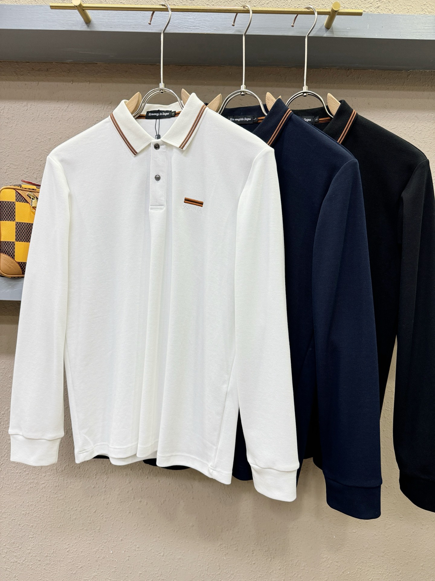 Ermenegildo Zeg*a杰*亚 2025秋冬新品，官网同步 经典大气百搭Polo领长袖T恤，顶