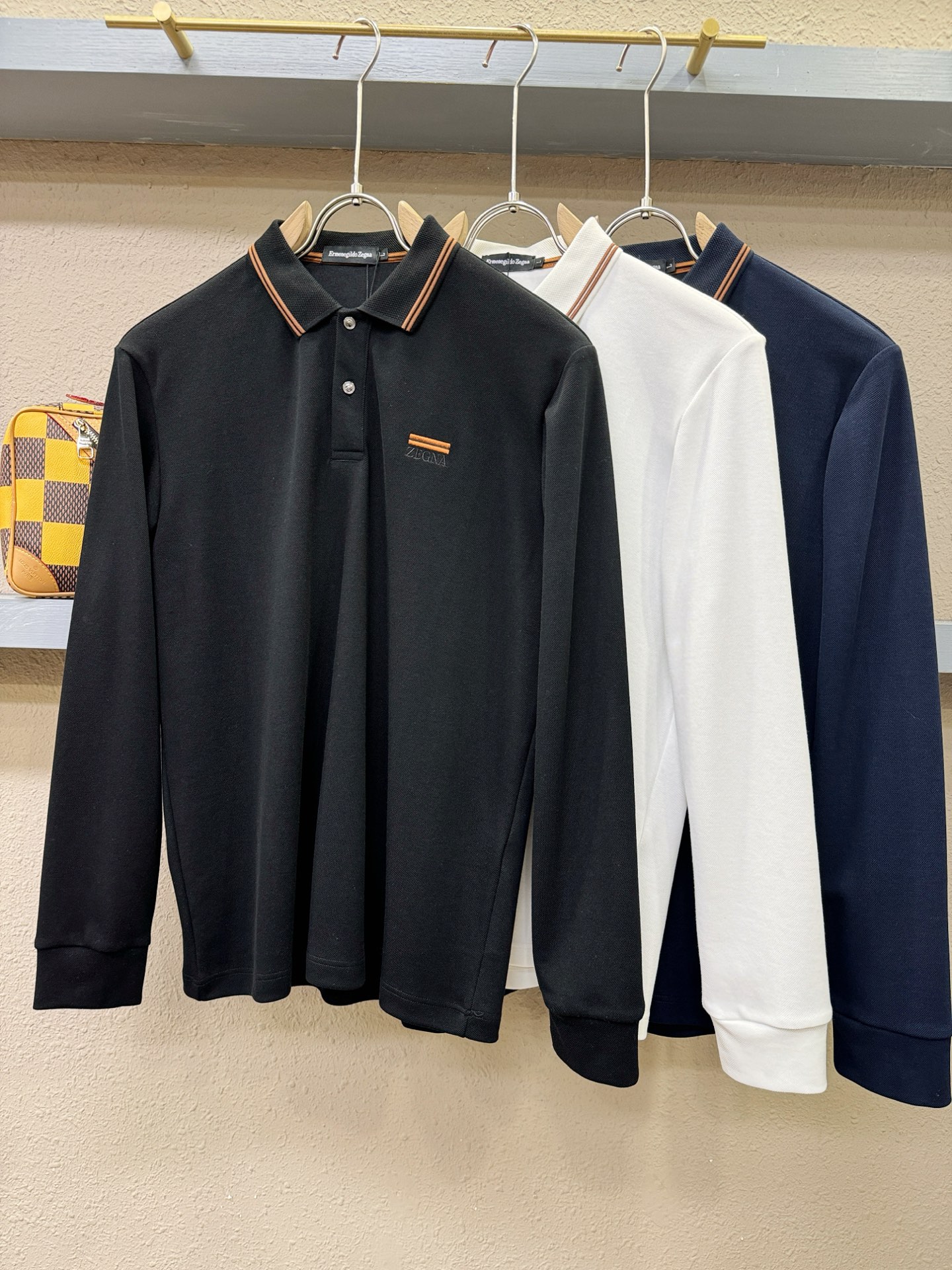 Ermenegildo Zeg*a杰*亚 2025秋冬新品，官网同步 经典大气百搭Polo领长袖T恤，顶