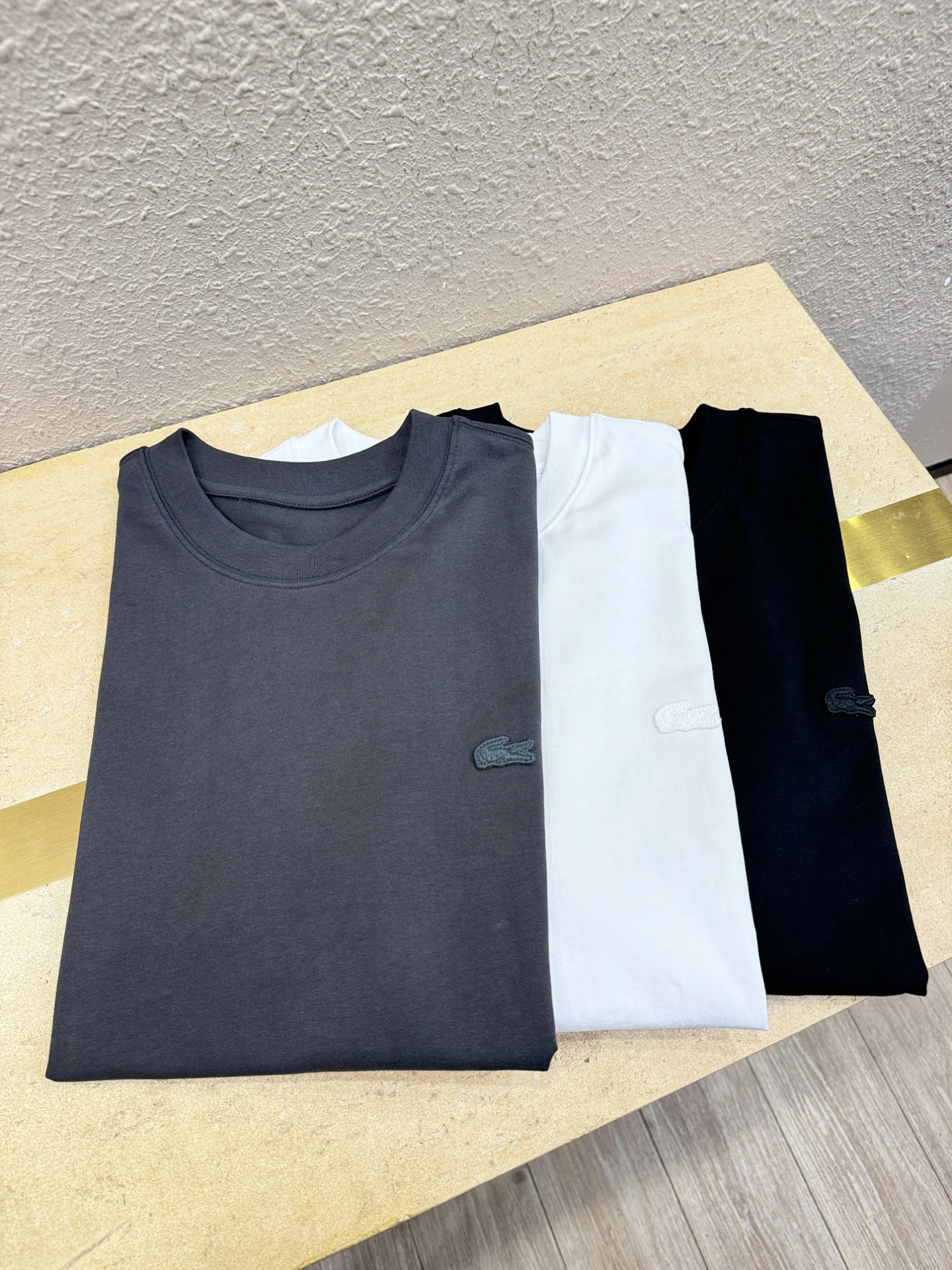 LACOSTE 2026新款短袖T恤！走秀图案时尚休闲短袖T恤衫！设计logo设计！极具设计精选客供面料