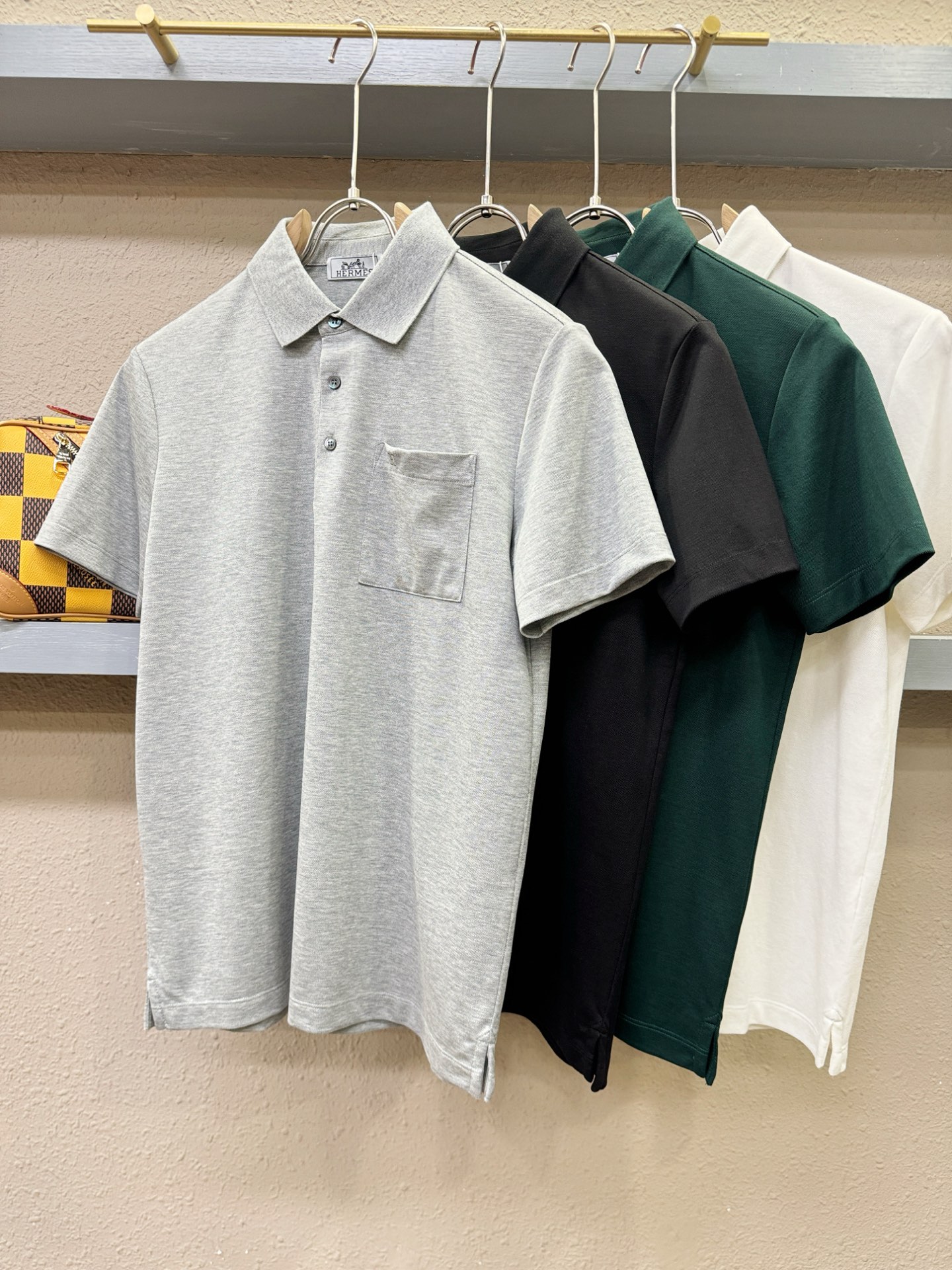 Hermès爱马仕 2026官方新款 专柜同步上市 男士翻领短袖POLO衫，高端主线系列，进口珠地丝光棉