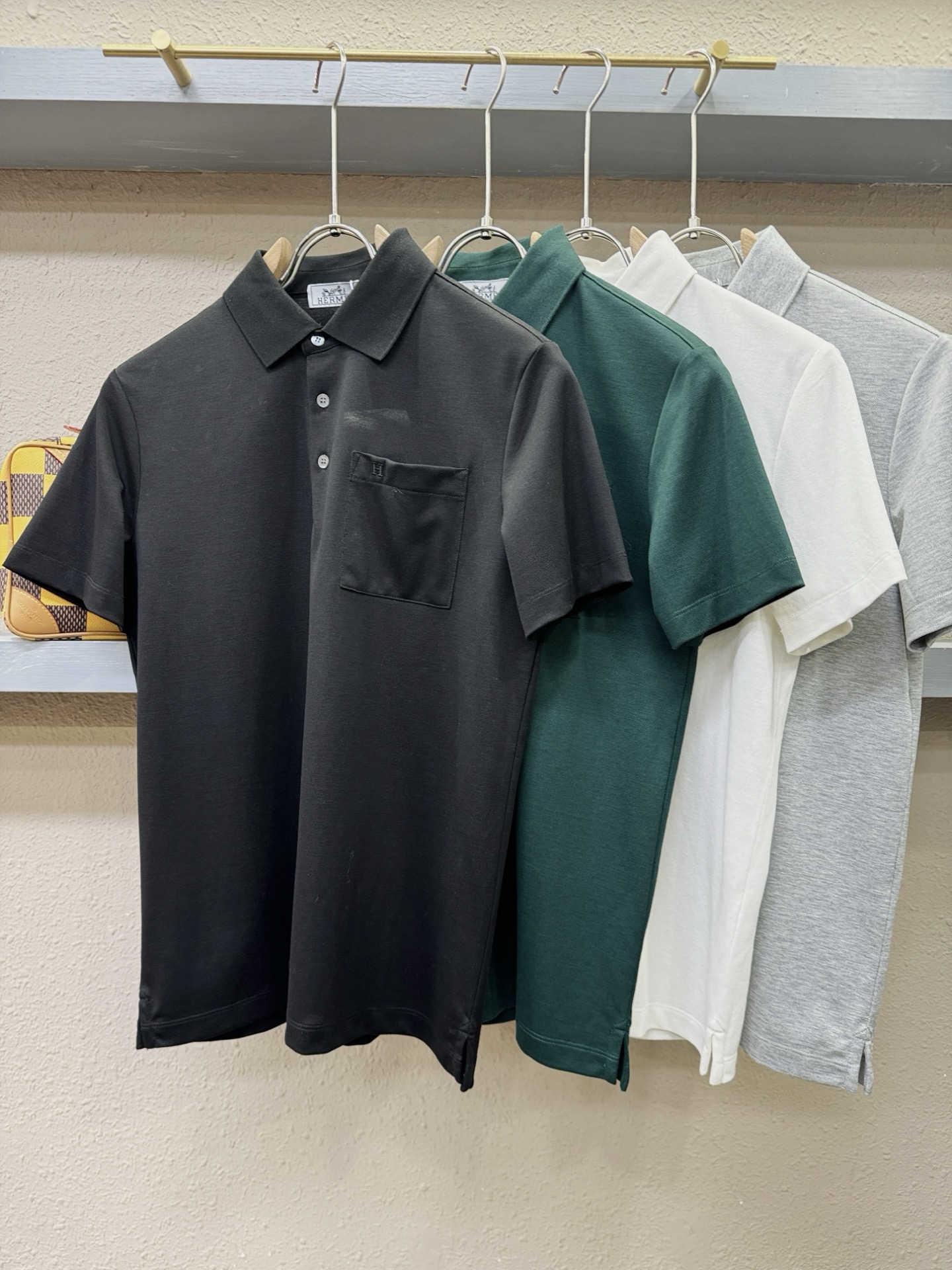 Hermès爱马仕 2026官方新款 专柜同步上市 男士翻领短袖POLO衫，高端主线系列，进口珠地丝光棉