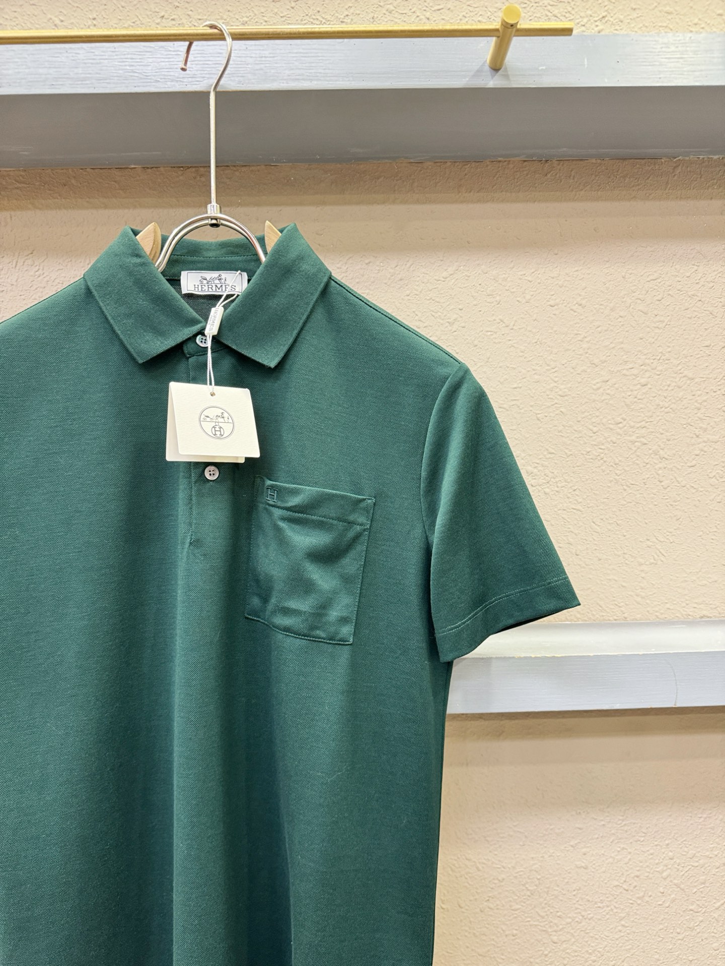 Hermès爱马仕 2026官方新款 专柜同步上市 男士翻领短袖POLO衫，高端主线系列，进口珠地丝光棉