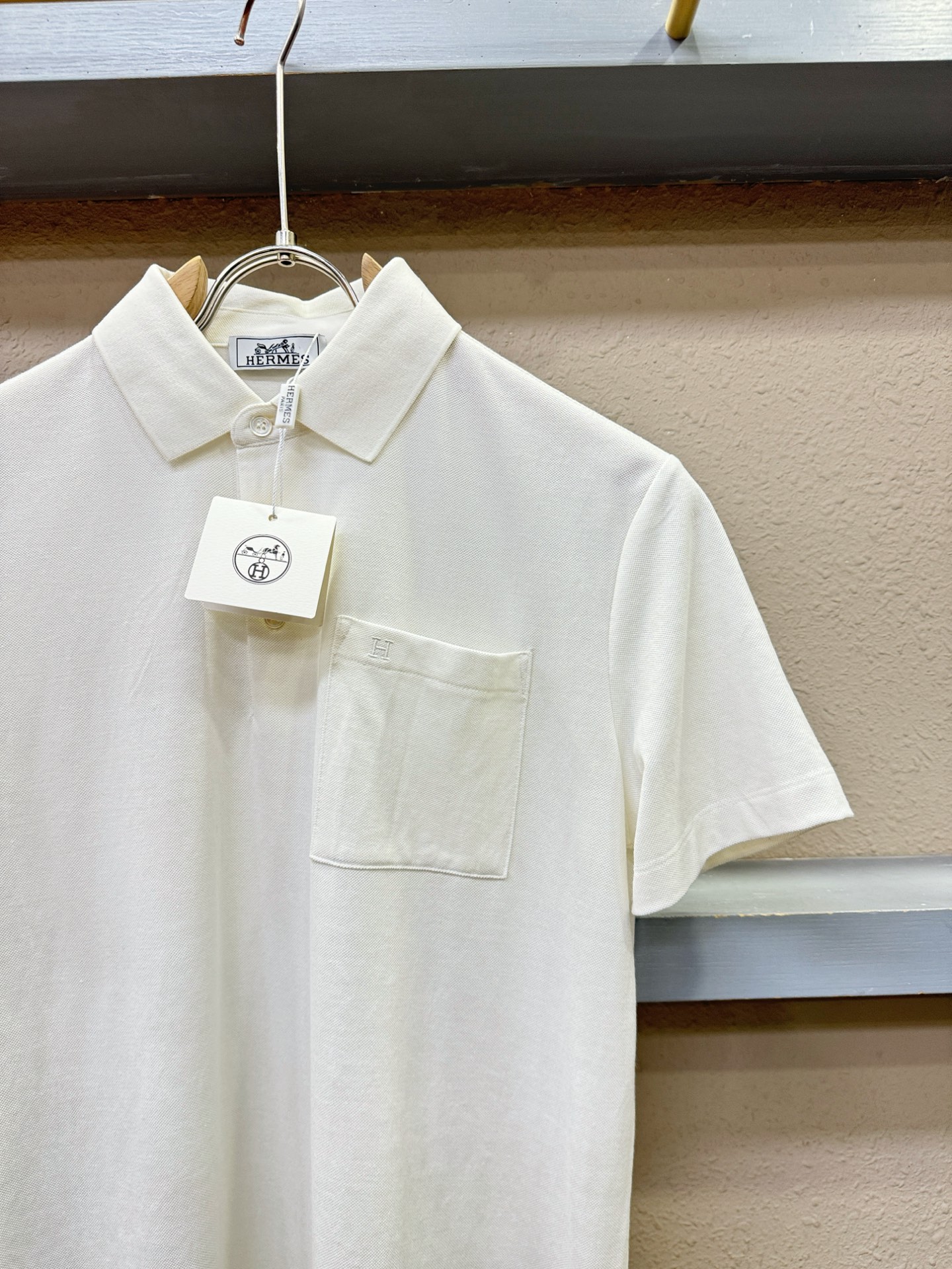 Hermès爱马仕 2026官方新款 专柜同步上市 男士翻领短袖POLO衫，高端主线系列，进口珠地丝光棉
