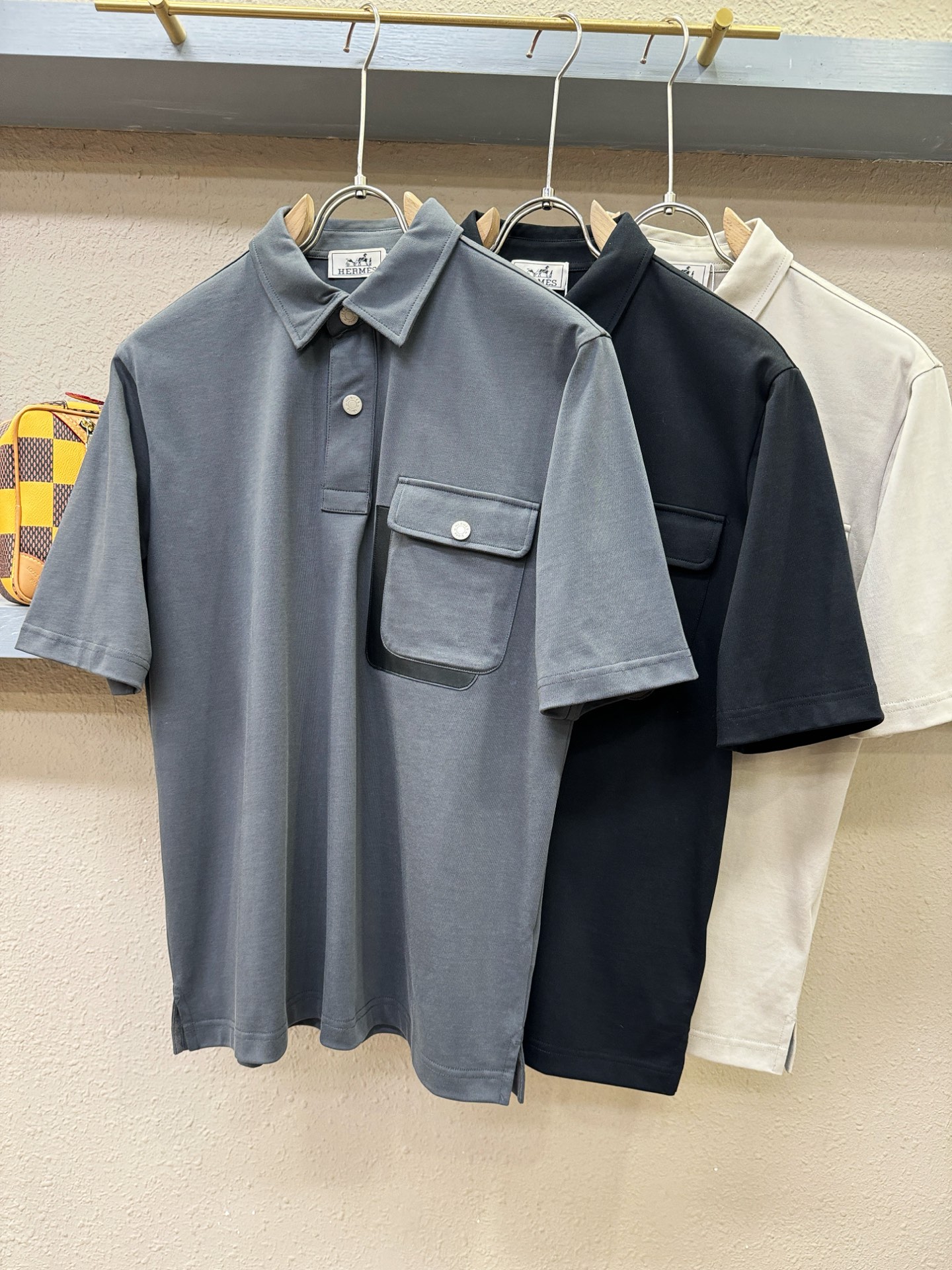 Hermès爱马仕 2026官方新款 专柜同步上市 男士翻领短袖POLO衫，高端主线系列，进口珠地丝光棉