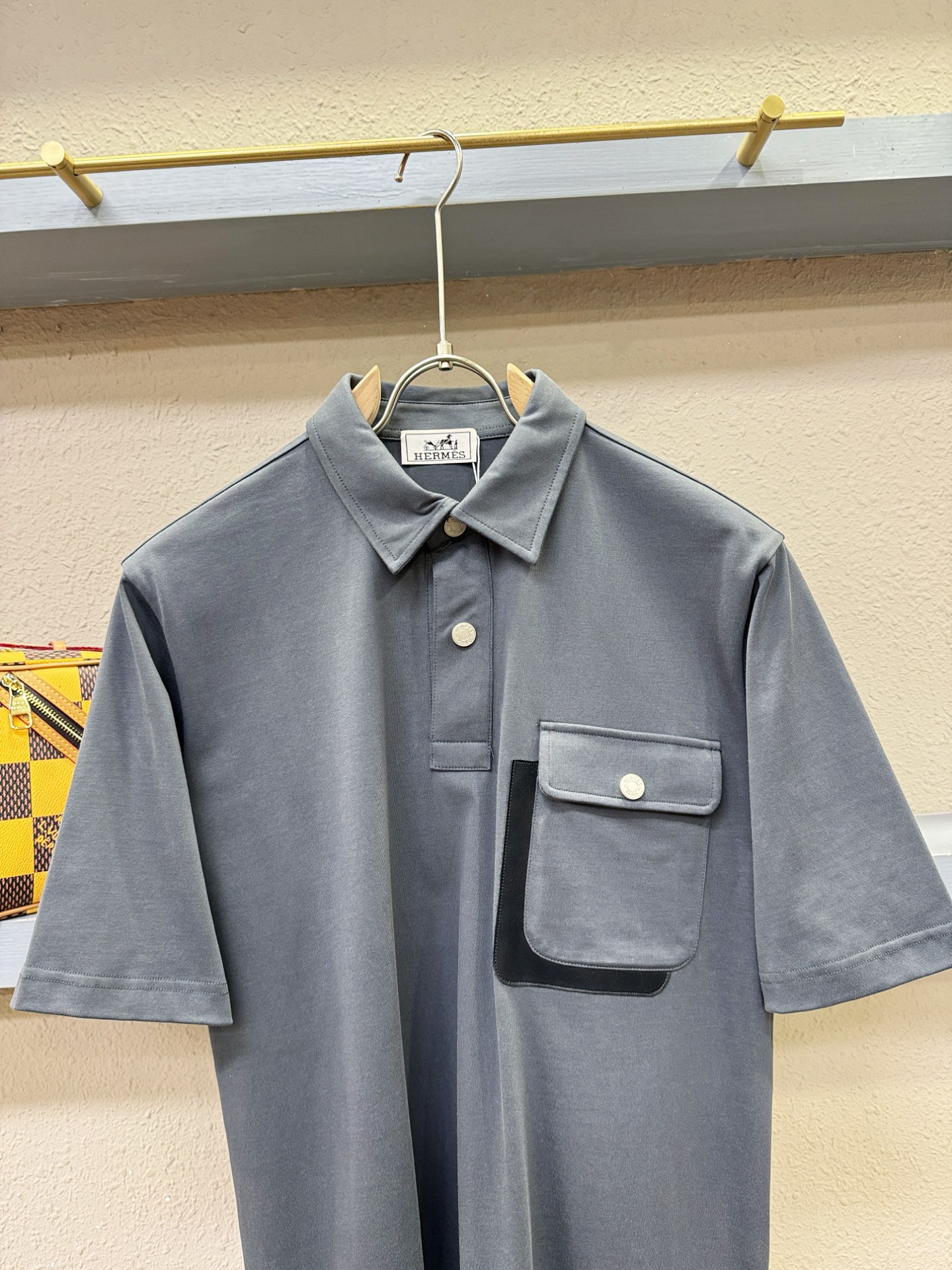 Hermès爱马仕 2026官方新款 专柜同步上市 男士翻领短袖POLO衫，高端主线系列，进口珠地丝光棉