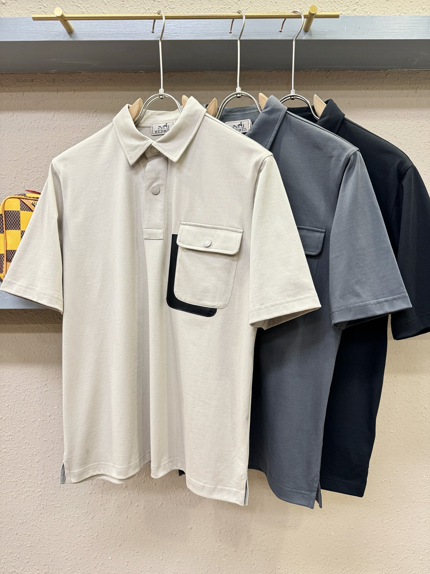 Hermès爱马仕 2026官方新款 专柜同步上市 男士翻领短袖POLO衫，高端主线系列，进口珠地丝光棉