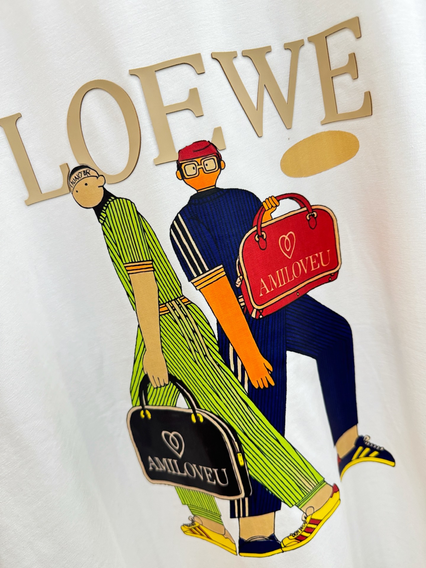 LOEWE罗意威 2026新款短袖T恤！走秀图案时尚休闲短袖T恤衫！设计logo设计！极具设计精选客供面