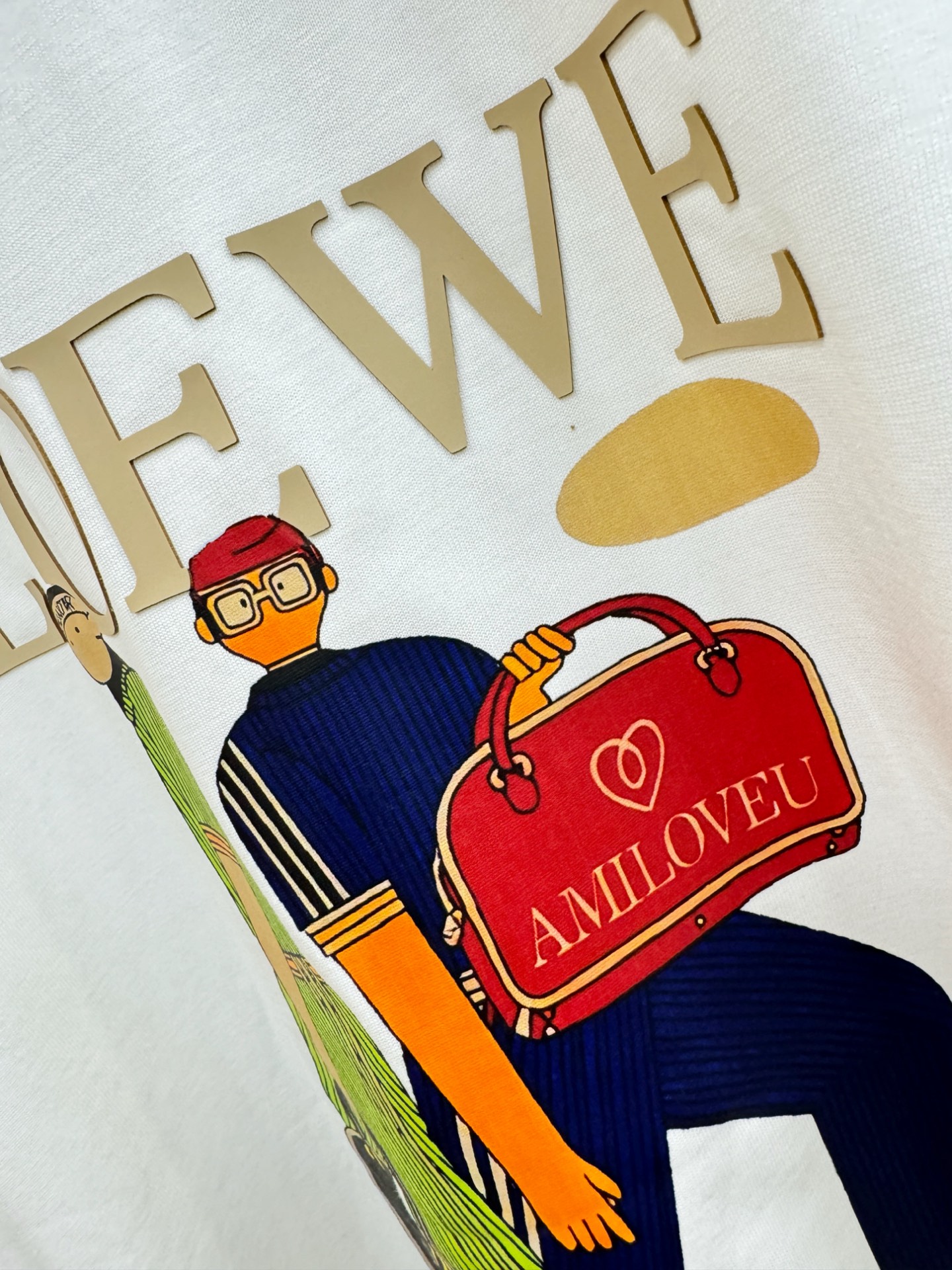 LOEWE罗意威 2026新款短袖T恤！走秀图案时尚休闲短袖T恤衫！设计logo设计！极具设计精选客供面