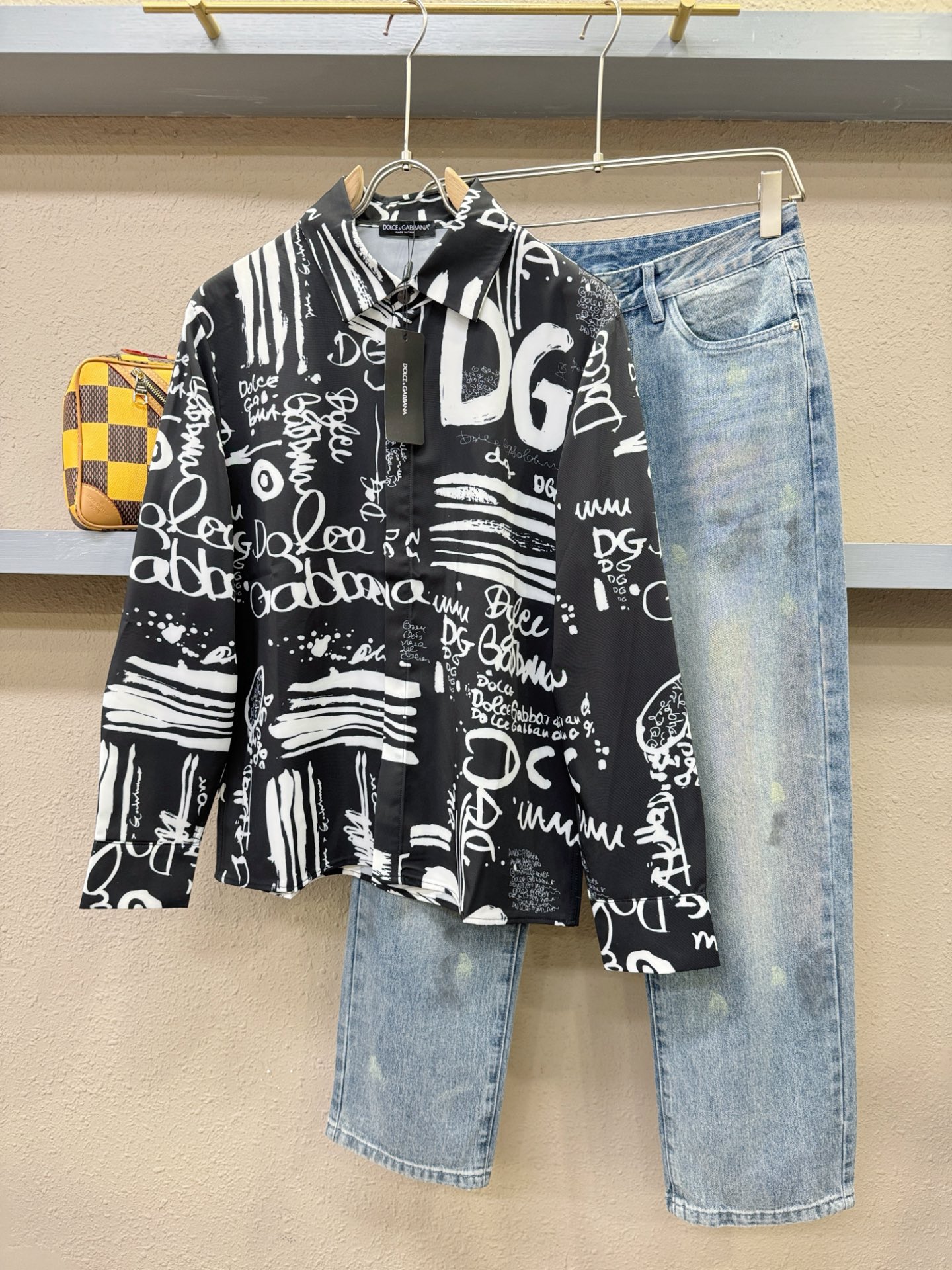 高定款(真丝面料升级 ) DG杜嘉班纳 最大可穿240斤，新款真丝衬衫，男女同款，定制真丝面料，不抽丝！