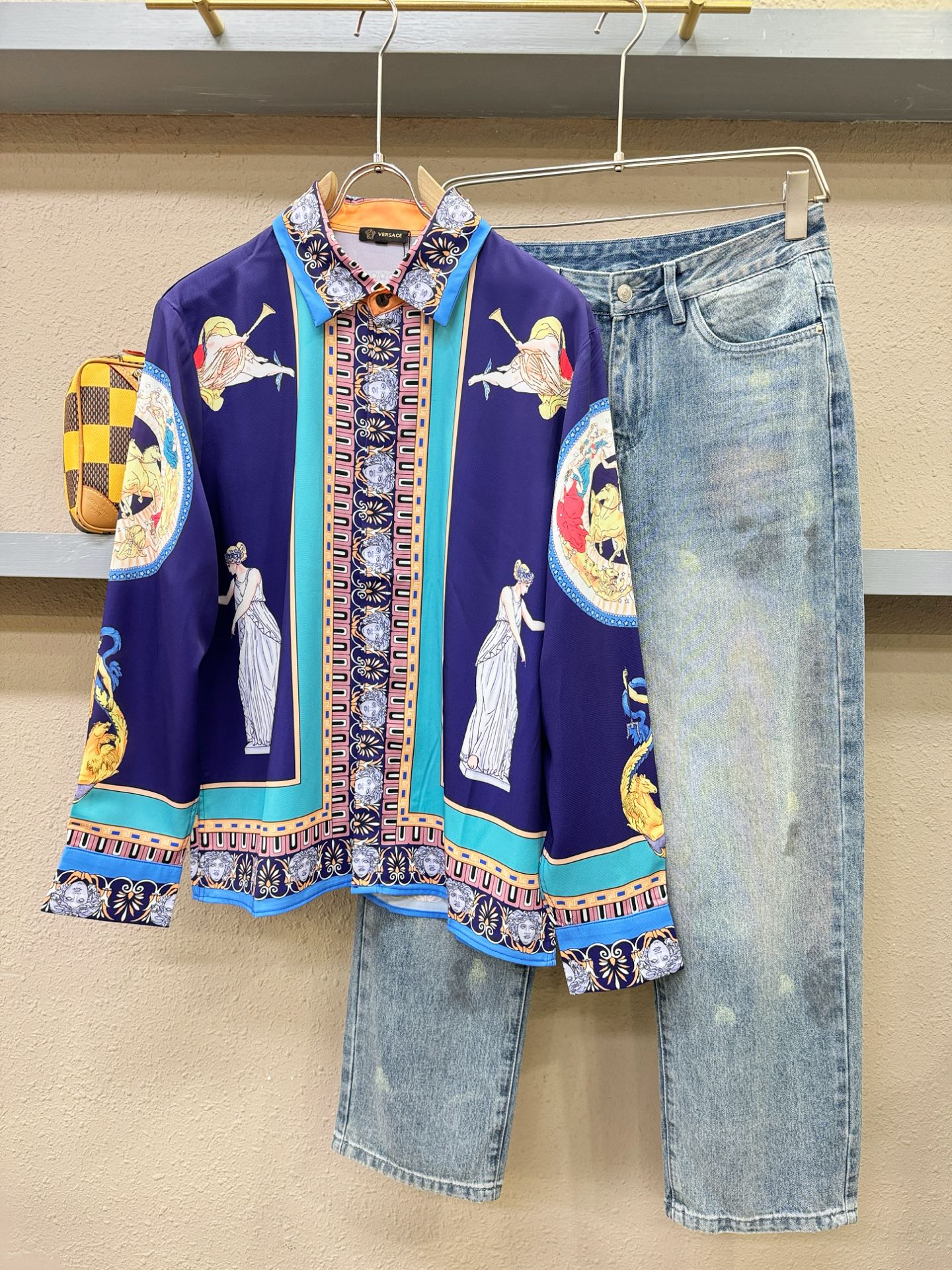 高定款(真丝面料升级 ) Versace 范思哲 最大可穿240斤，新款真丝衬衫，男女同款，定制真丝面料
