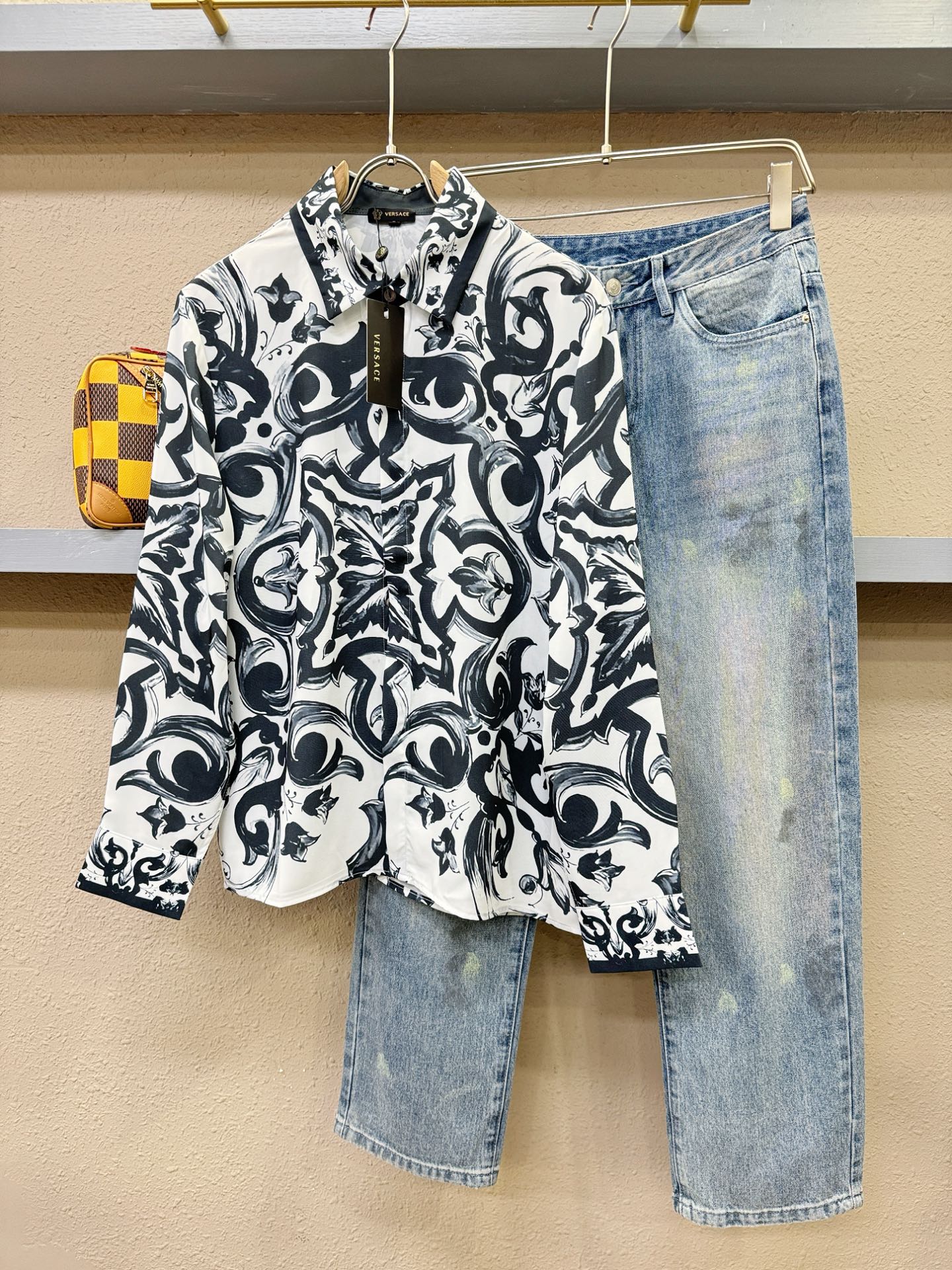 高定款(真丝面料升级 ) Versace 范思哲 最大可穿240斤，新款真丝衬衫，男女同款，定制真丝面料