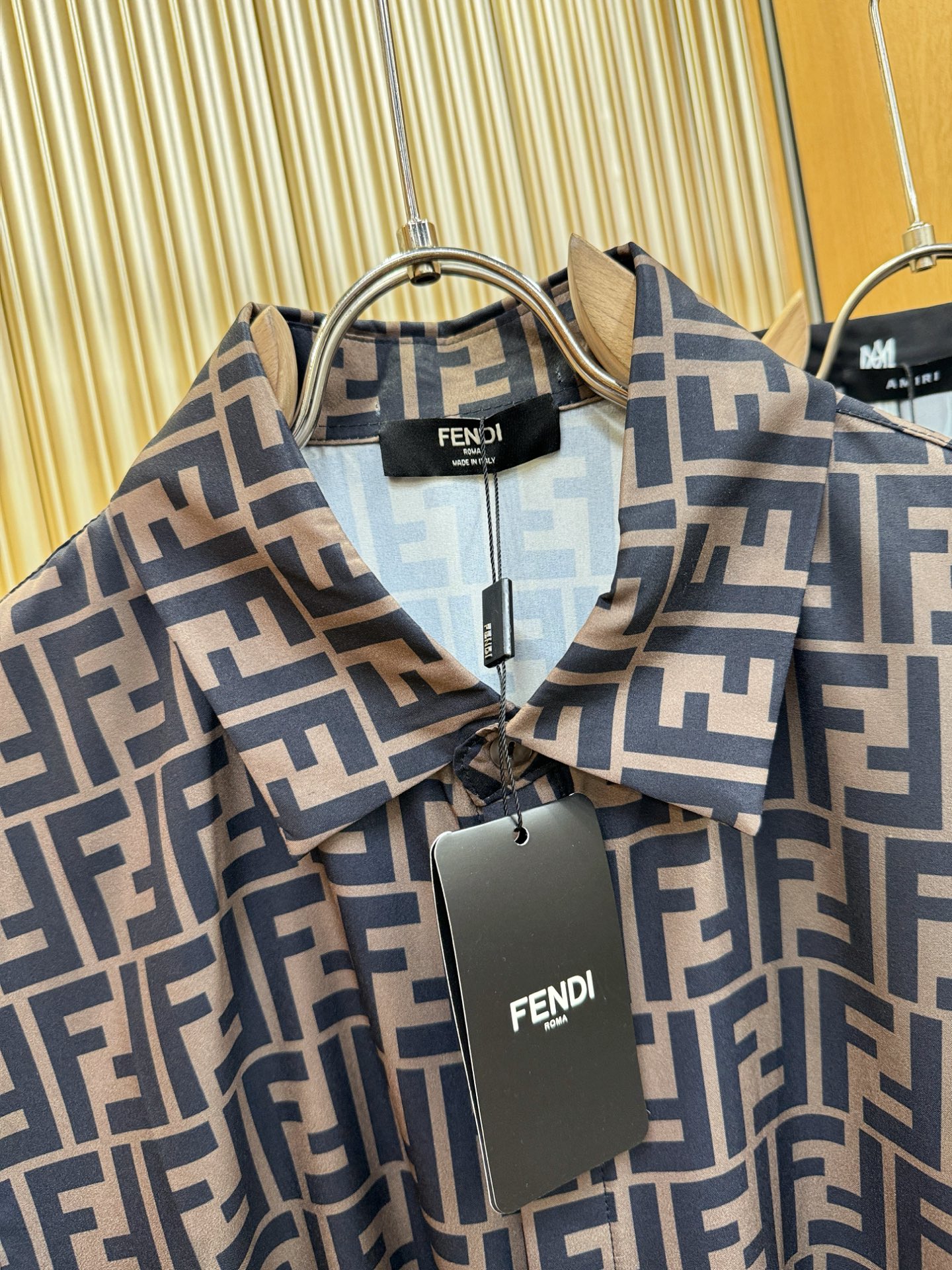 高定款(真丝面料升级 ) Fendi 芬迪 最大可穿240斤，新款真丝衬衫，男女同款，定制真丝面料，不抽