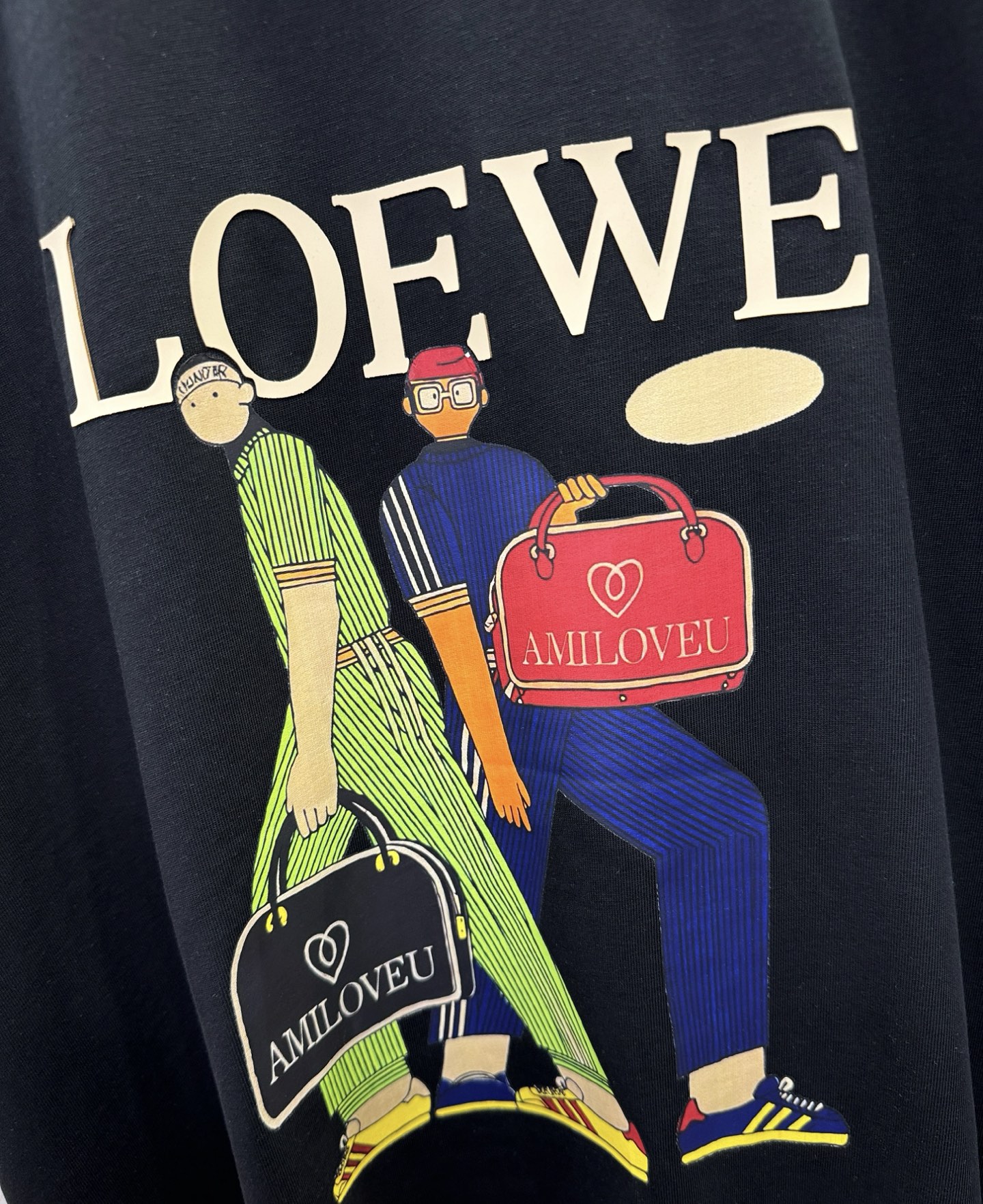 LOEWE罗意威 2026新款短袖T恤！走秀图案时尚休闲短袖T恤衫！设计logo设计！极具设计精选客供面