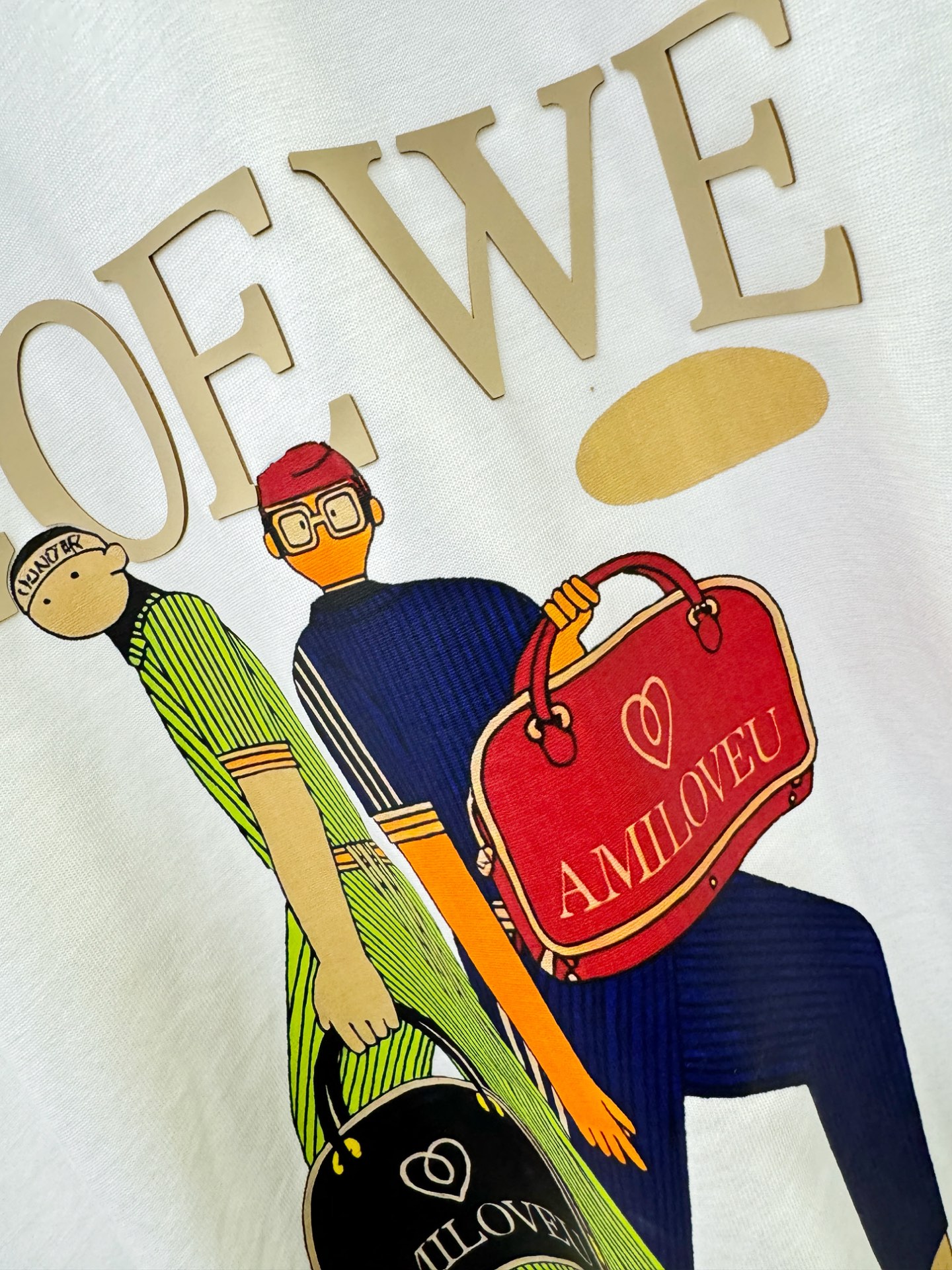 LOEWE罗意威 2026新款短袖T恤！走秀图案时尚休闲短袖T恤衫！设计logo设计！极具设计精选客供面