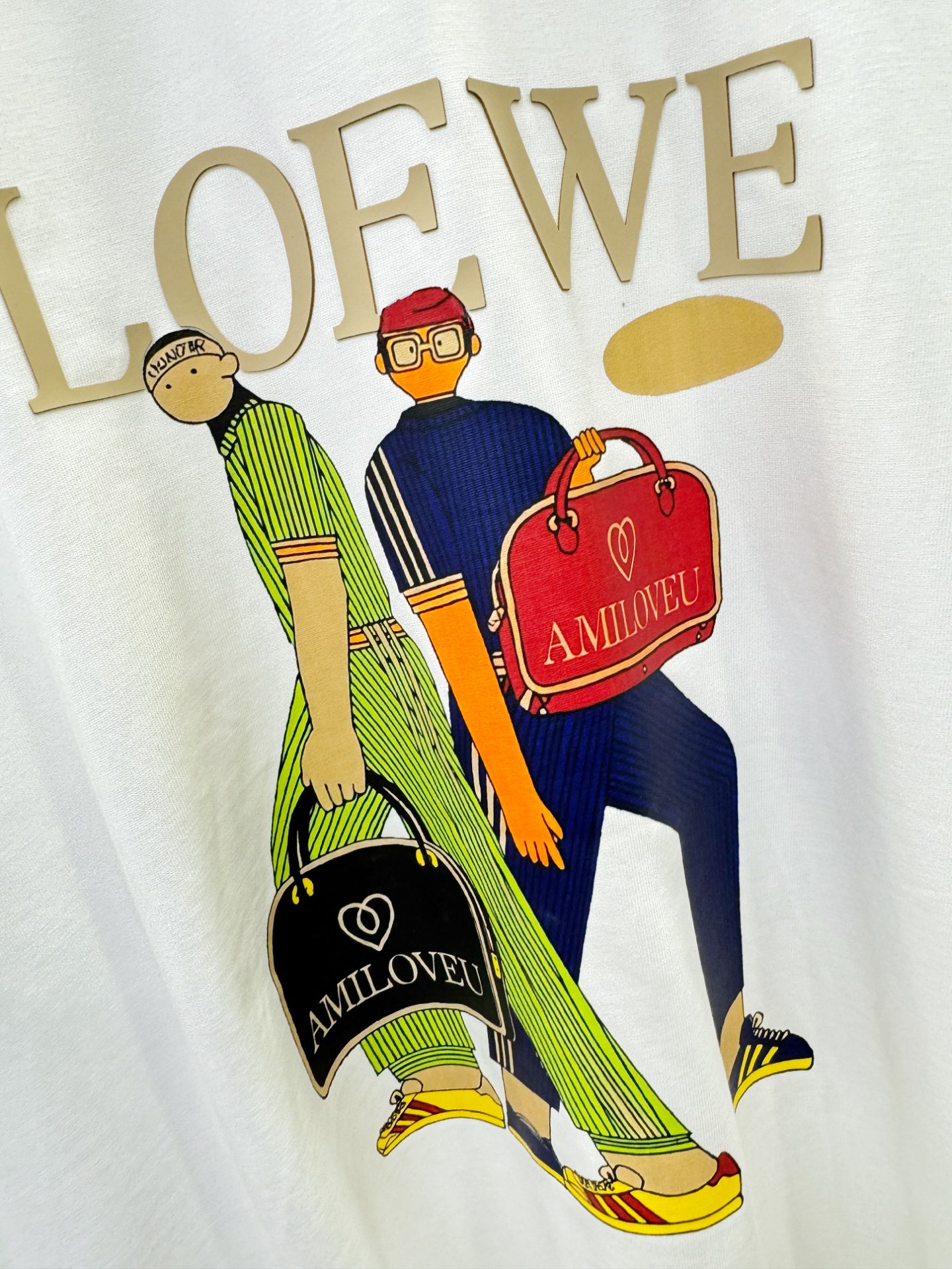 LOEWE罗意威 2026新款短袖T恤！走秀图案时尚休闲短袖T恤衫！设计logo设计！极具设计精选客供面