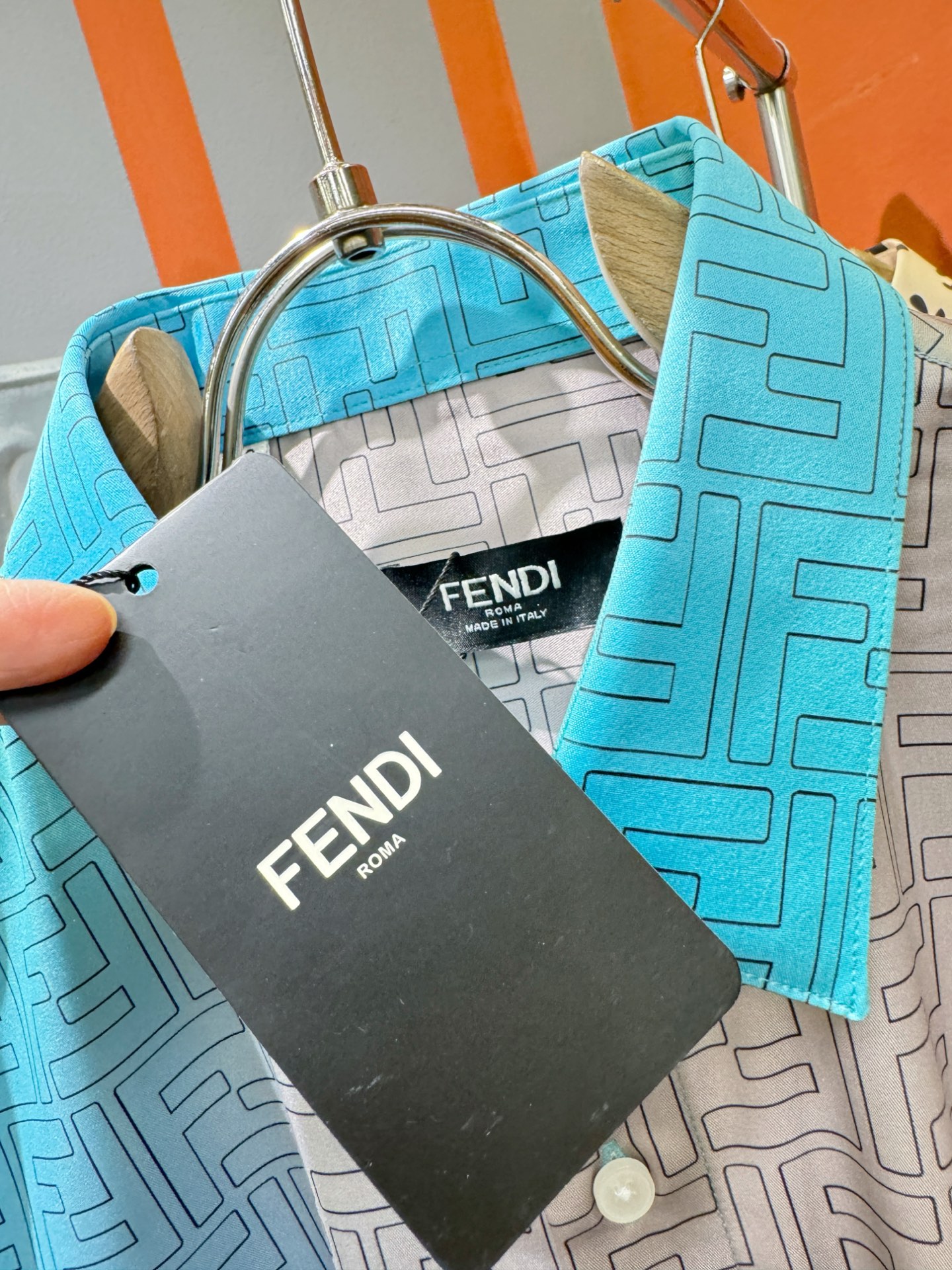 高定款(真丝面料升级 ) FENDI芬迪 最大可穿190斤，新款真丝衬衫，男女同款，定制真丝面料，不抽丝