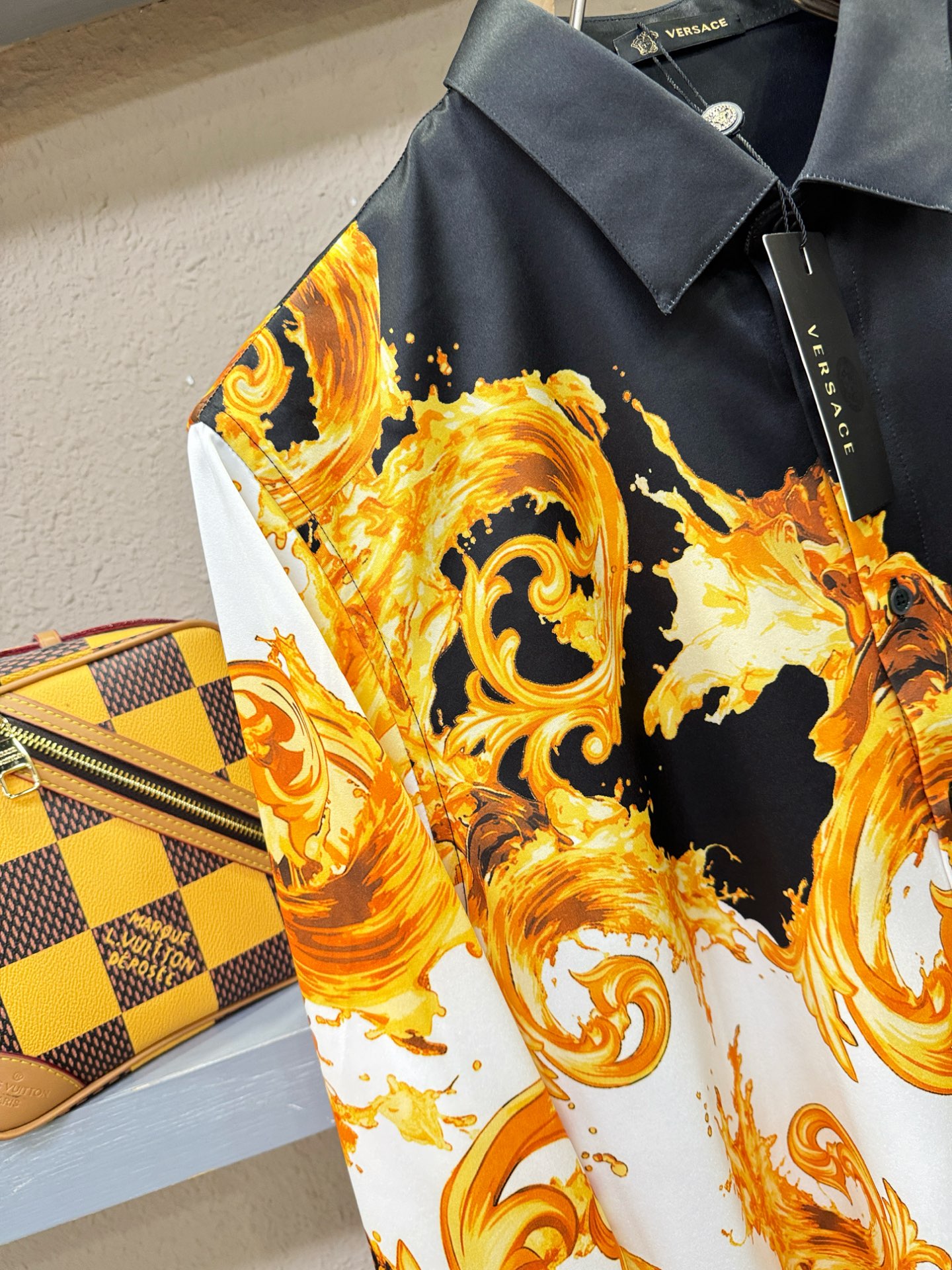 高定款(真丝面料升级 ) Versace 范思哲   最大可穿190斤，新款真丝衬衫，男女同款，定制真丝