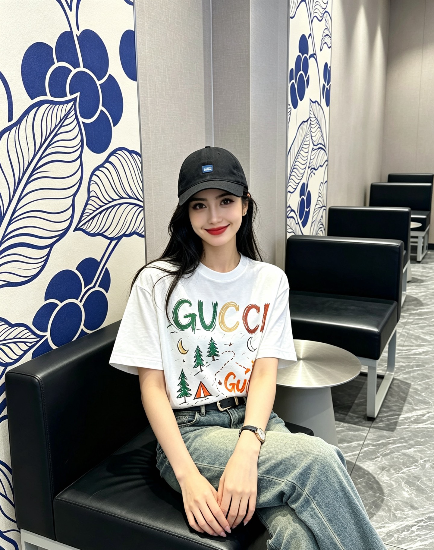 Gucci古奇2026新款短袖T恤！男女同款！走秀图案时尚休闲短袖T恤衫！设计logo设计！极具设计精选客供面料，手感柔